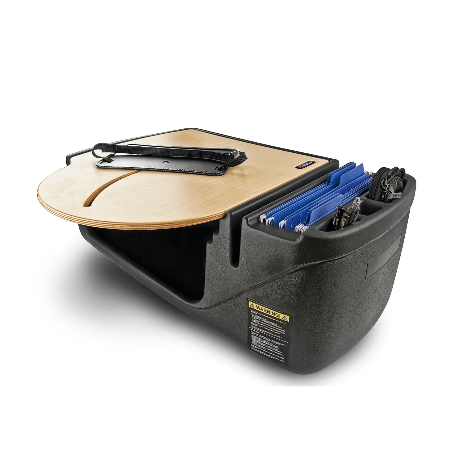 AutoExec AUE25000 Efficiency FileMaster Car Desk - Premium Birch Finish Organizer for Office, Home & Vehicle Use - Perfect for Business Professionals & Remote Workers