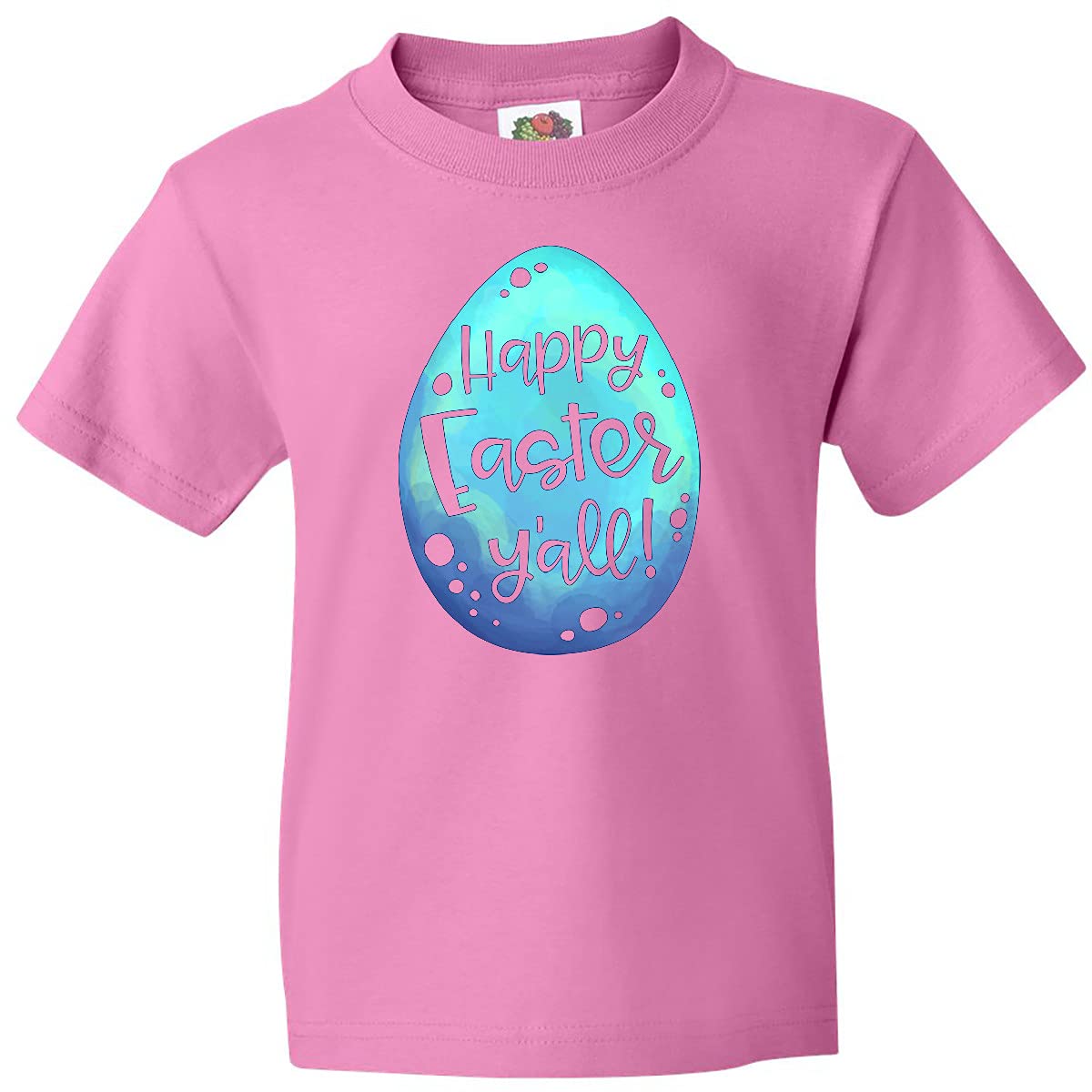 Inktastic Happy Easter Y'all Blue Easter Egg Youth T-Shirt - Fun Holiday Outfit for Easter Egg Hunts & Spring Celebrations
