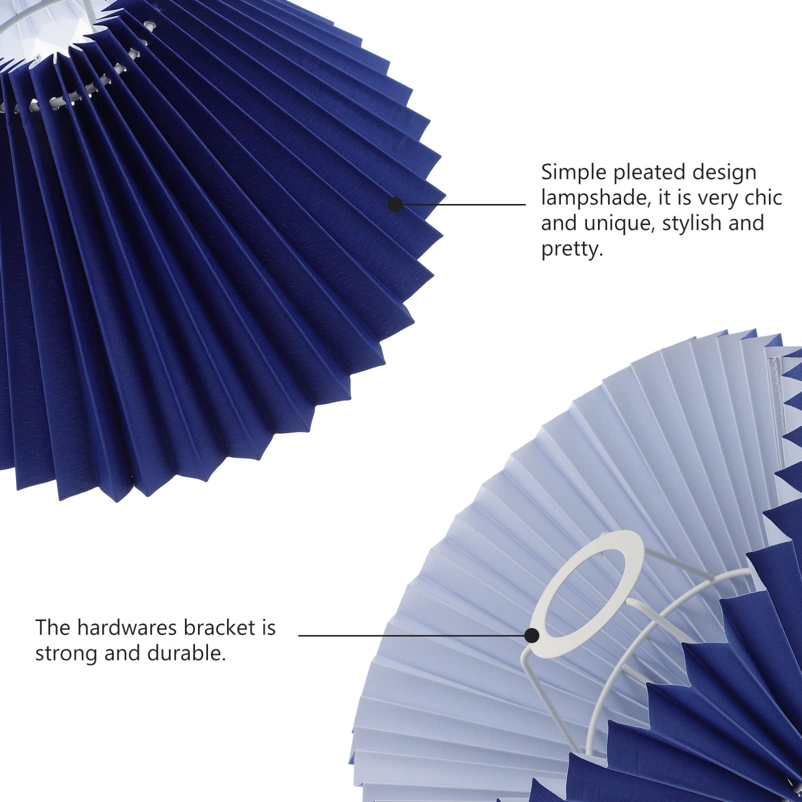 Mobestech Mushroom Lamp Shade - E27 Clip On Pleated Eggshell Fabric Replacement Cover for Table, Wall & Floor Lamps - Blue Chandelier Protector - Perfect for Bedroom, Living Room & Nursery Decor