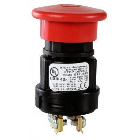 Honeywell Red Push Button Flush Mount 1-Way Normally Open X-10 Electronic Switch - 1 Count - Perfect for Home Automation, Industrial Control Panels, and Security Systems