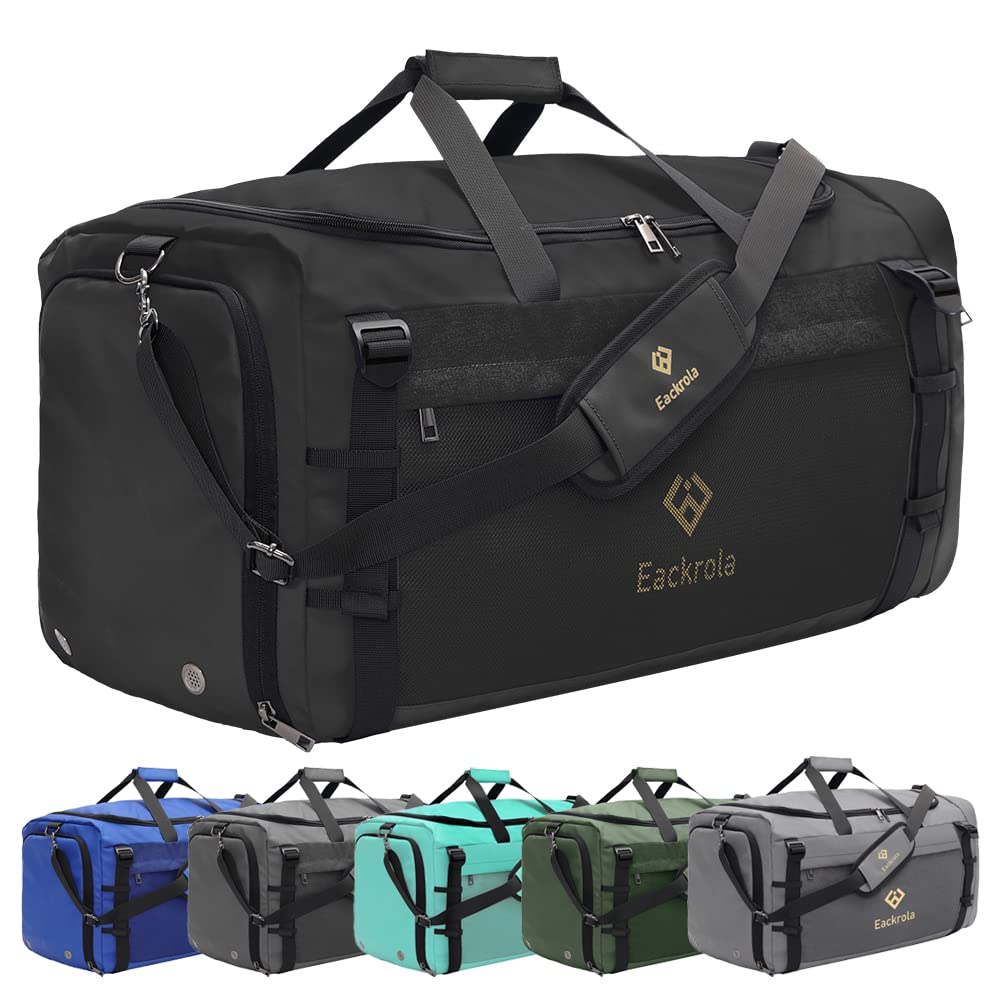 Eackrola 65L Large Sports Gym Bag for Men & Women - Lightweight Travel Duffel Bag with Wet Pocket & Shoe Compartment - Perfect for Gym, Travel, Sports & Weekend Getaways