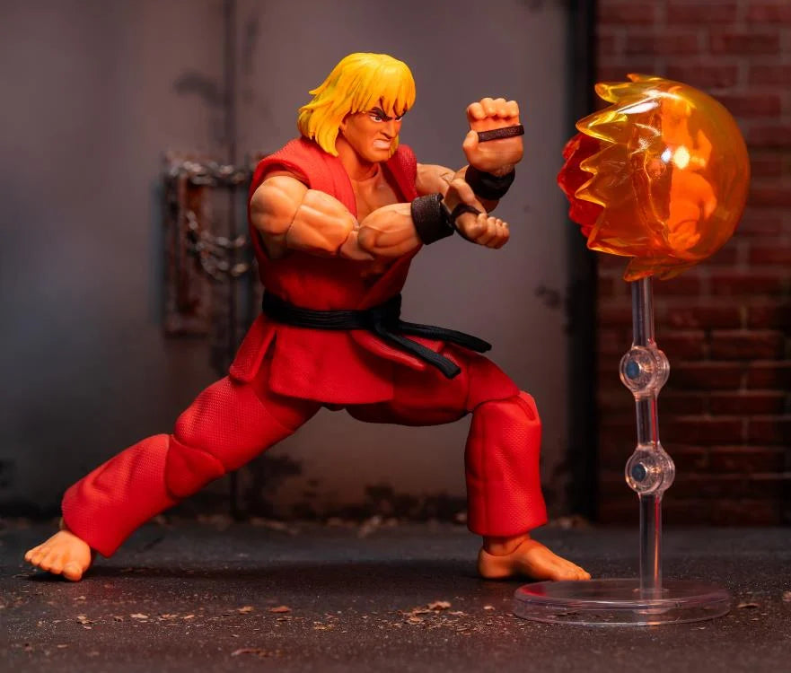 Street Fighter Ken Masters Action Figure - 12-Inch Collectible Toy for Fans, Video Game Merchandise - Perfect for Display, Cosplay, and Gaming Enthusiasts