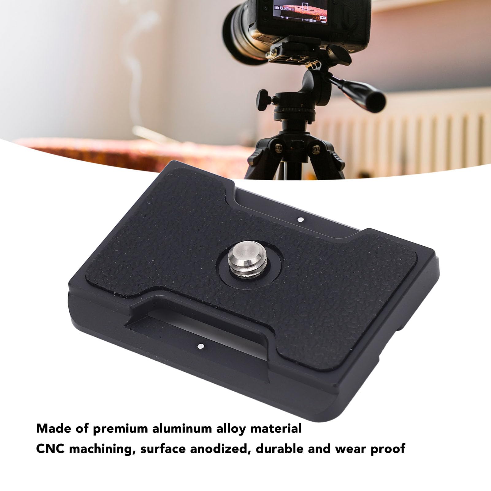 Universal Aluminum Alloy Quick Release Plate with 1/4 Inch Screw Hole - CNC Crafted Tripod Adapter for Arca Port Cameras | Perfect for DSLR, Mirrorless & Action Camera Mounting