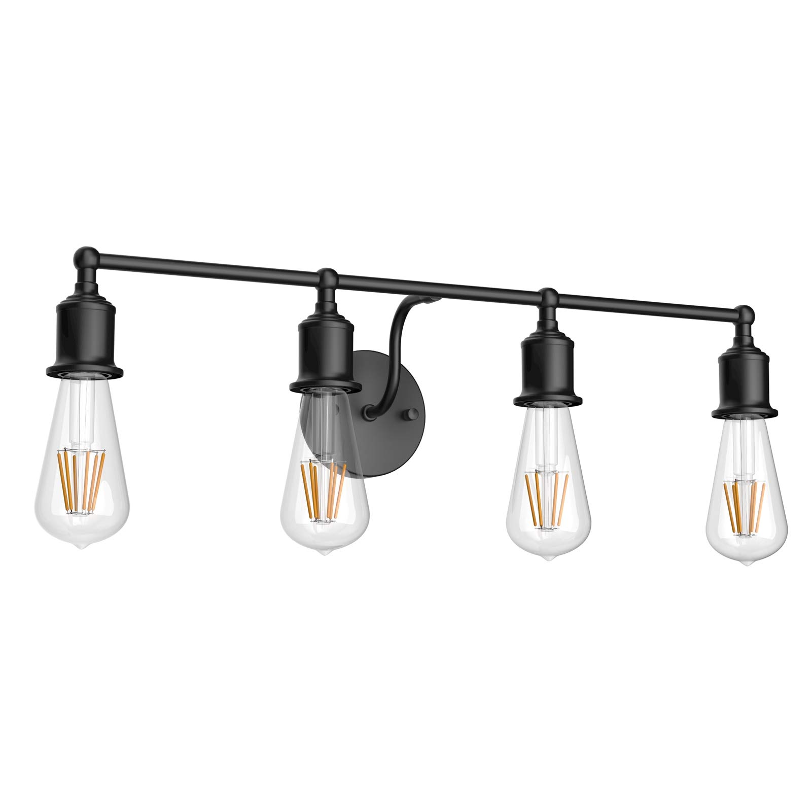 Black Industrial Vanity Light - Vintage Metal Bathroom Mirror Lighting for Home Decor