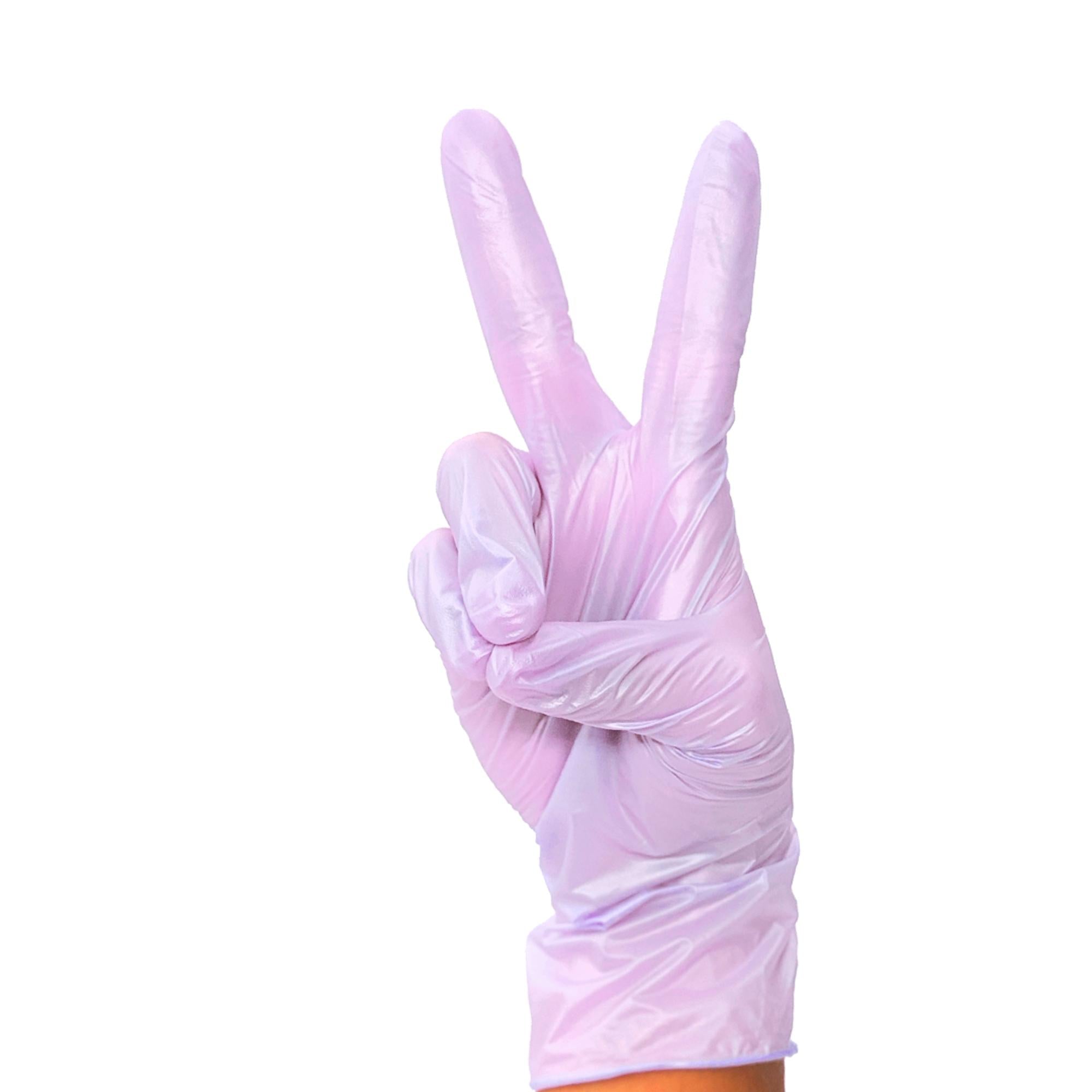 Colortrak Luminous Nitrile Gloves - 100 Count, Powder-Free, Disposable, Latex-Free, Lilac Frost - Perfect for Medical, Laboratory, Cleaning & Food Handling Safety