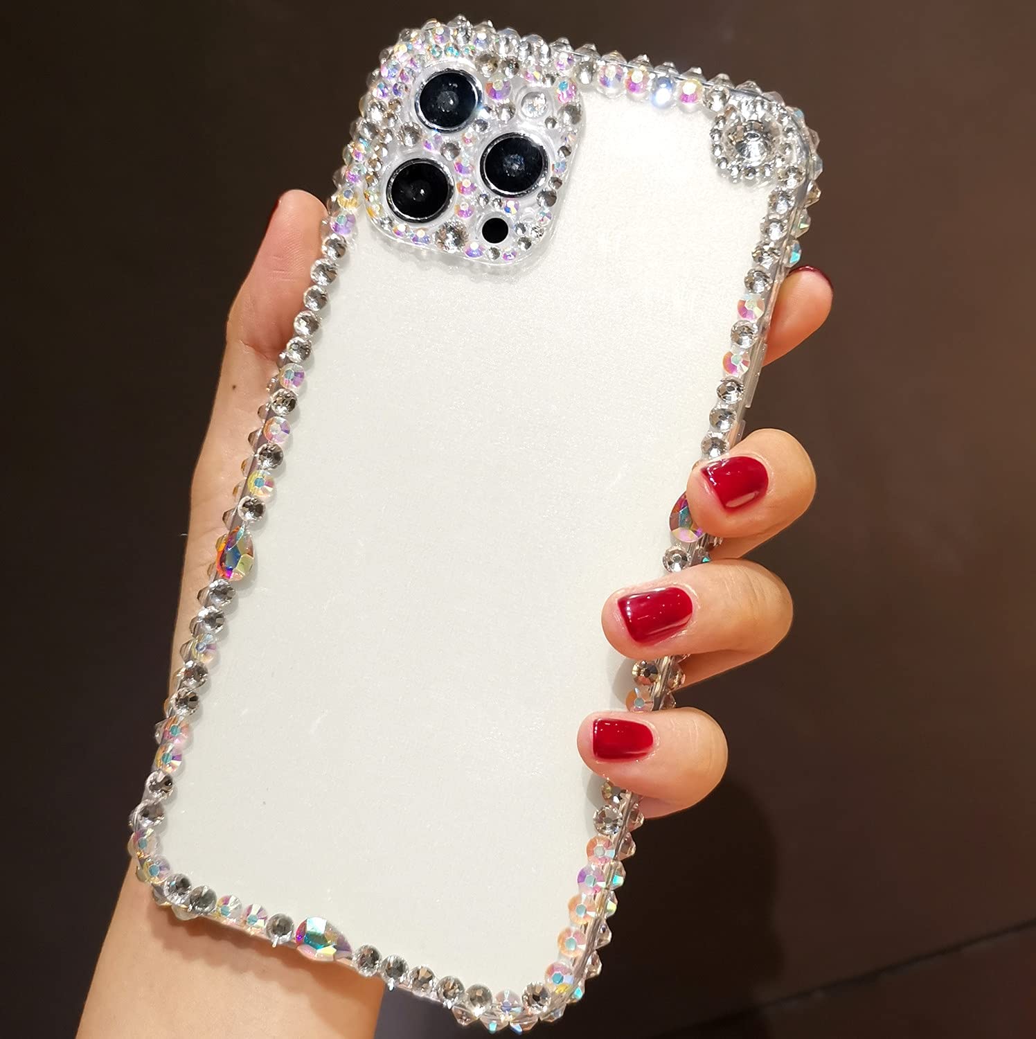 DASCHIC Rhinestone Bling Phone Case for iPhone 12 Pro Max - Sparkling Glitter Protective Cover with Big Diamonds for Women | Perfect for Parties, Weddings & Special Occasions