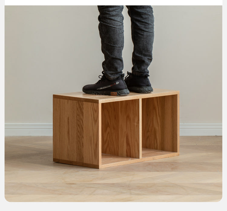 Modern Oak Solid Wood TV Stand with Free Combination Storage Shelves - Perfect for Living Room, Home Theater & Entertainment Center Organization