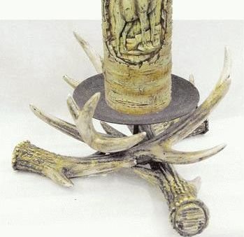 6-Inch Antler Pillar Candle Holder - Rustic Home Decor for Cabin, Farmhouse & Wedding Centerpieces