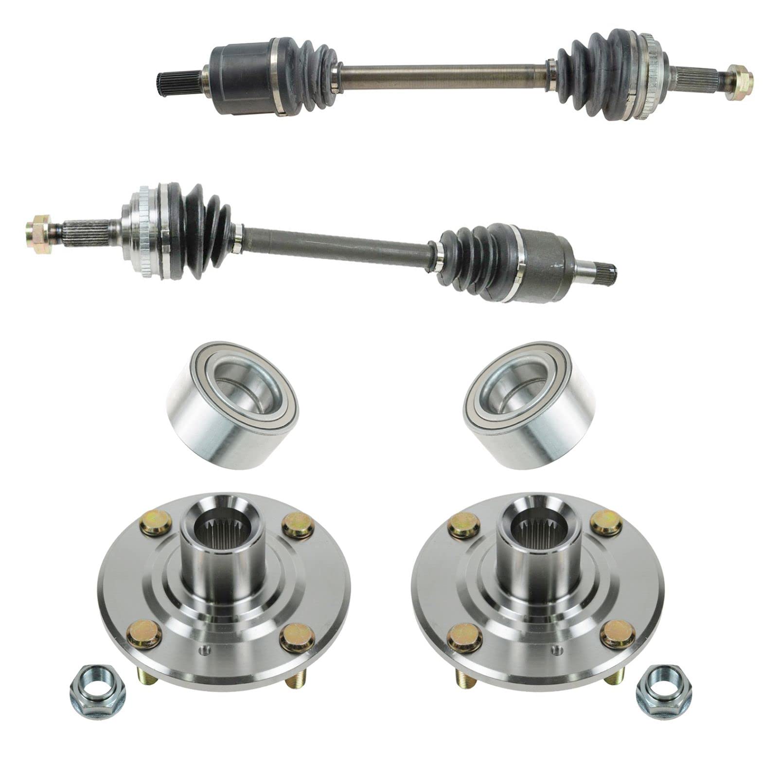 1998-2002 Honda Accord Front Drivetrain Kit - CV Axle Shaft Assembly, Wheel Bearing & Hub Replacement Parts | Compatible with Honda Accord 4 Cylinder Models | Perfect for DIY Repairs & Auto Maintenance