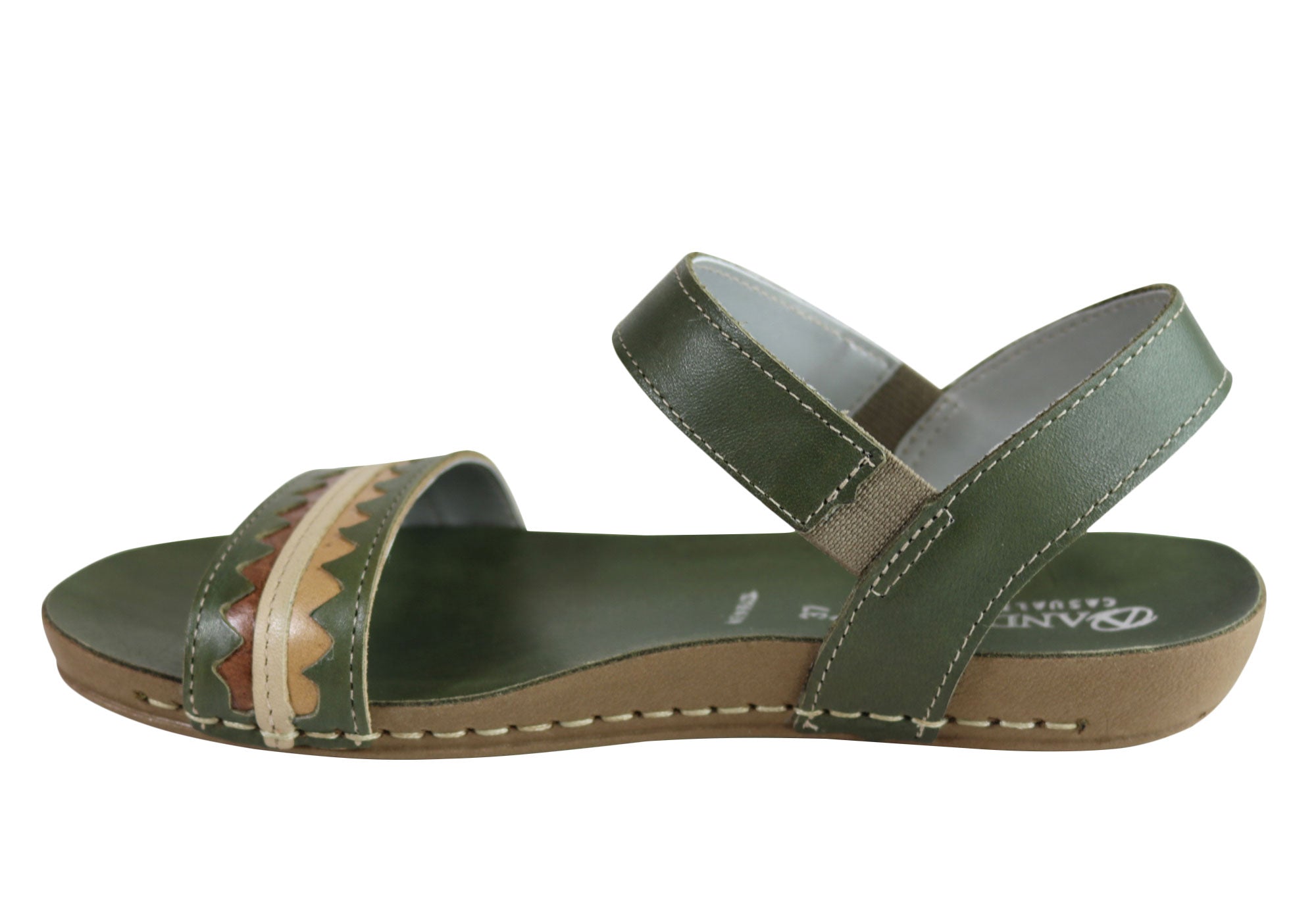 Andacco Women's Comfortable Leather Flat Sandals - Handmade in Brazil - Perfect for Summer, Beach & Casual Outfits