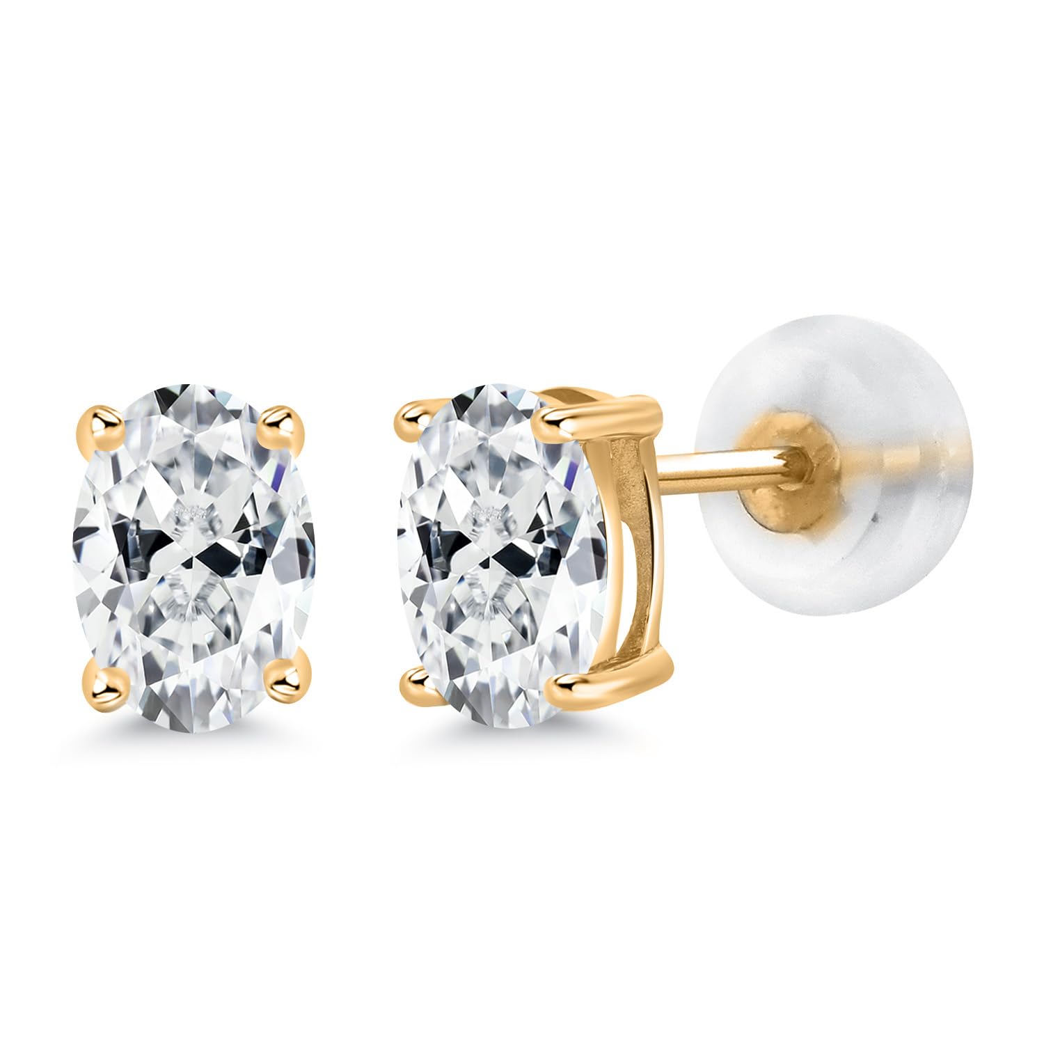 14K Gold Oval Gemstone Stud Earrings for Women & Men | 6x4mm Birthstone Jewelry | Fine Gifts for Mom, Wife, Her | Perfect for Birthdays, Anniversaries & Special Occasions