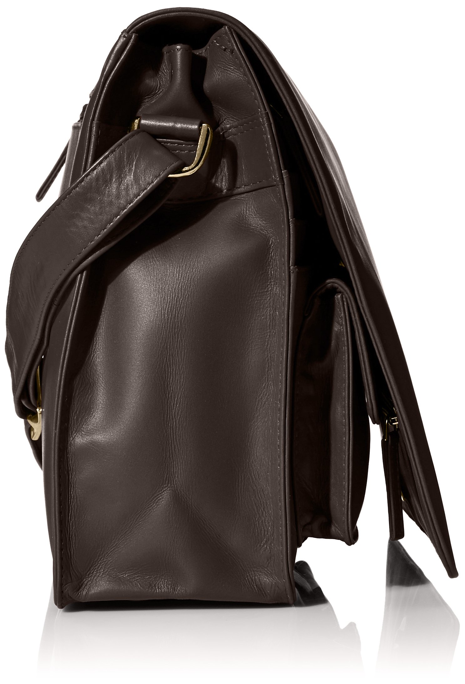 Women's Large Leather Flap-Over Shoulder/Crossbody Messenger Bag - Chocolate Brown, One Size, Durable & Stylish for Work, Travel & Everyday Use