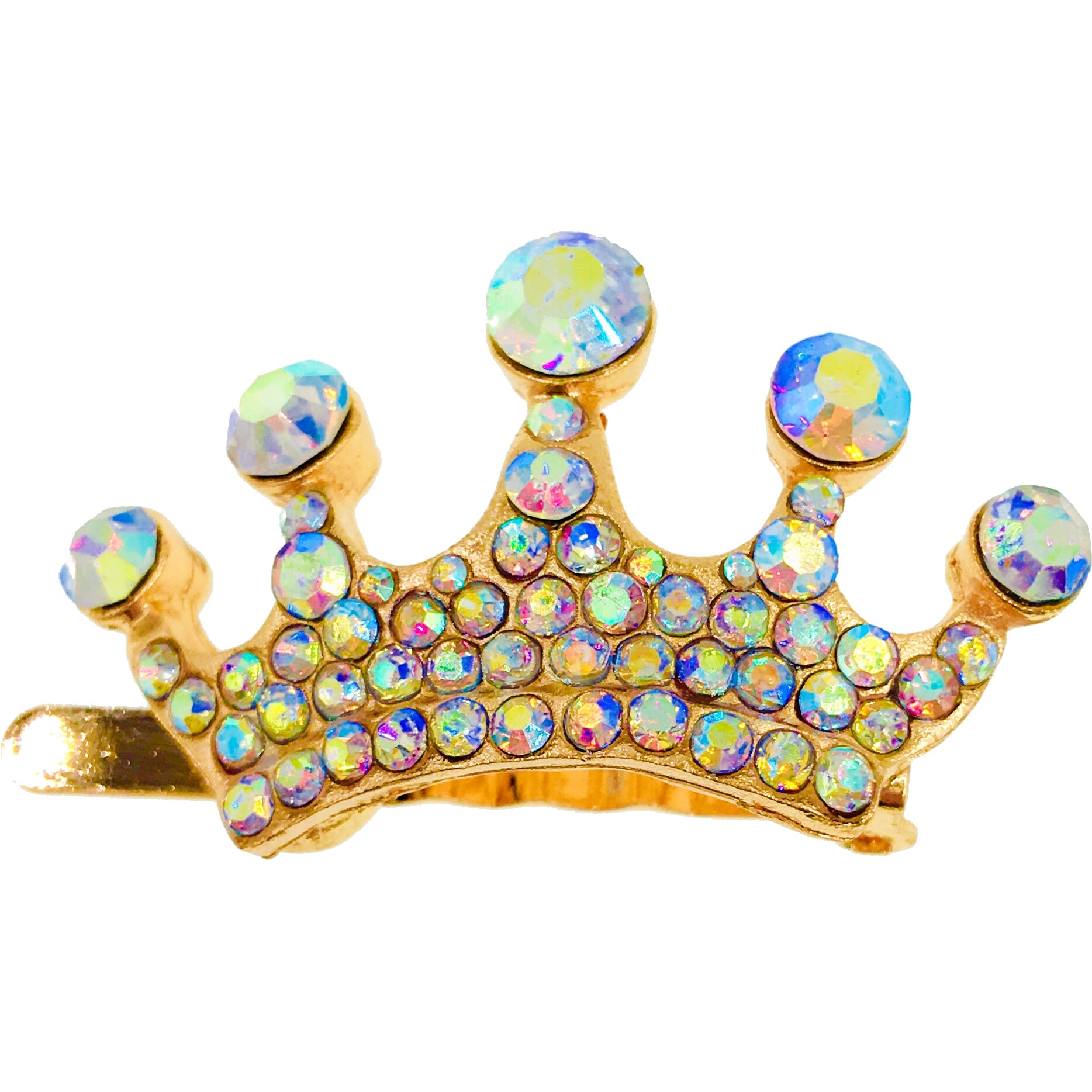 Princess Crown Magnetic Hair Clip with Rhinestone Crystal Gold Base - Perfect for Weddings, Parties & Special Occasions