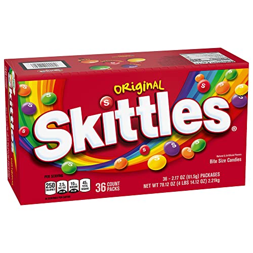 SKITTLES Original Fruit Candy - 2.17-Ounce (36 Count) Individual Packs - Bulk Candy for Parties, Office Snacks & Halloween Treats