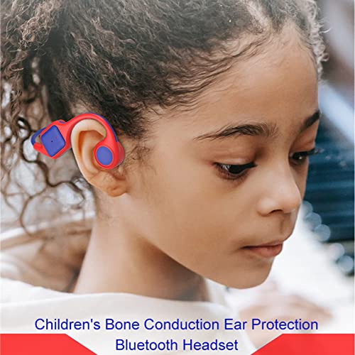 YODZ Kids Bone Conduction Headphones - Bluetooth 5.0 Wireless Open Ear Headset with Mic, IPX5 Waterproof, HiFi Stereo Sound for Safe Learning, Online Classes, Homeschooling & Sports (Red) - Perfect for School, Running, Cycling & Outdoor Activities
