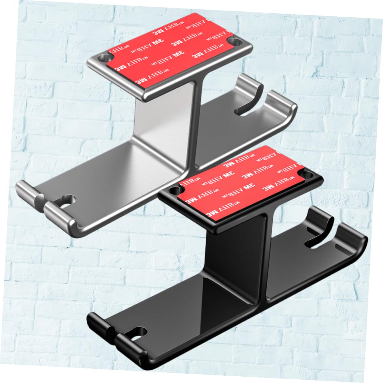 PRETYZOOM Headset Hook Rack - Silver & Black Headphone Hanger Holder for Gaming Headsets, Lightweight Design - Perfect for Desk, Office, and Home Organization