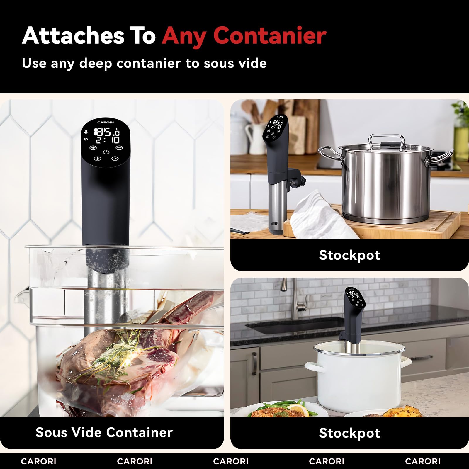 1100W Sous Vide Precision Cooker - Ultra Quiet Immersion Circulator with 20-Piece Vacuum Seal Bags Kit (3 Sizes, Reusable) & Digital Temperature Control - Perfect for Steak, Chicken, Fish & Meal Prep - Includes Free Sous Vide Recipes