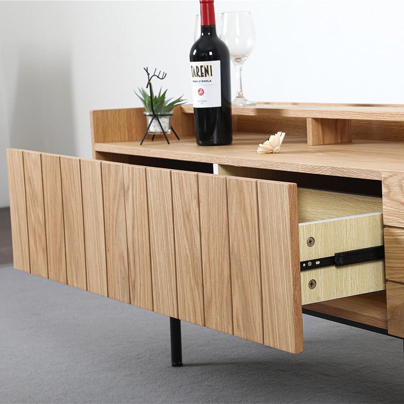 ZANE Entertainment TV Stand 160cm Natural Oak Wood Media Console - Perfect for Living Room, Bedroom & Home Theater Setup