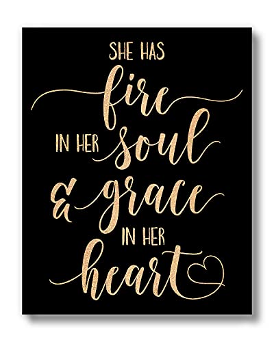 She Has Fire In Her Soul - Black and Gold