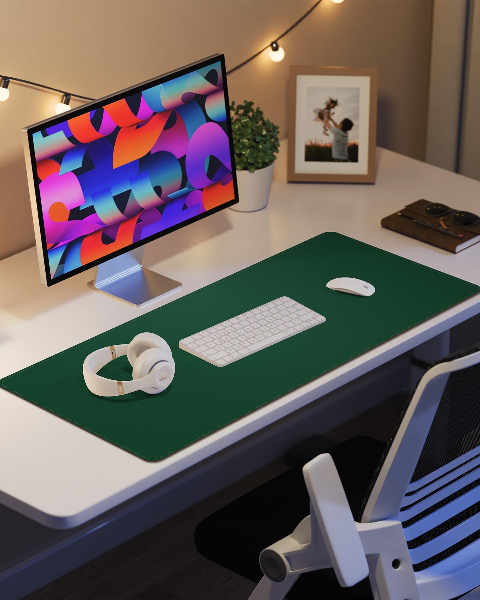 Premium PU Leather Desk Pad Protector - Non-Slip Large Mouse Pad & Desk Mat - Waterproof Office Desk Blotter for Home & Work (36