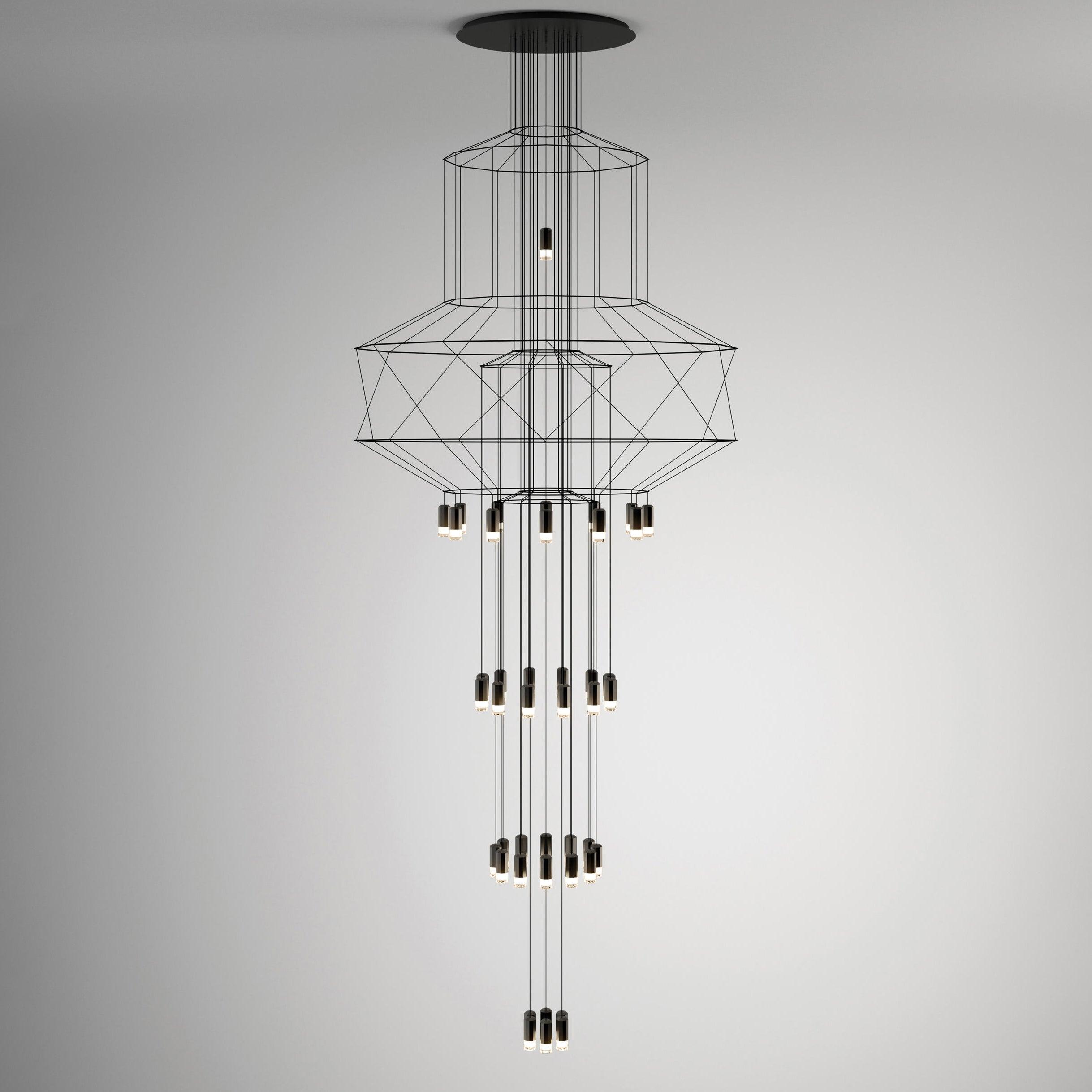 Elegant Crystal Lines Chandelier - Modern Ceiling Light Fixture for Dining Room, Bedroom & Living Room Decor