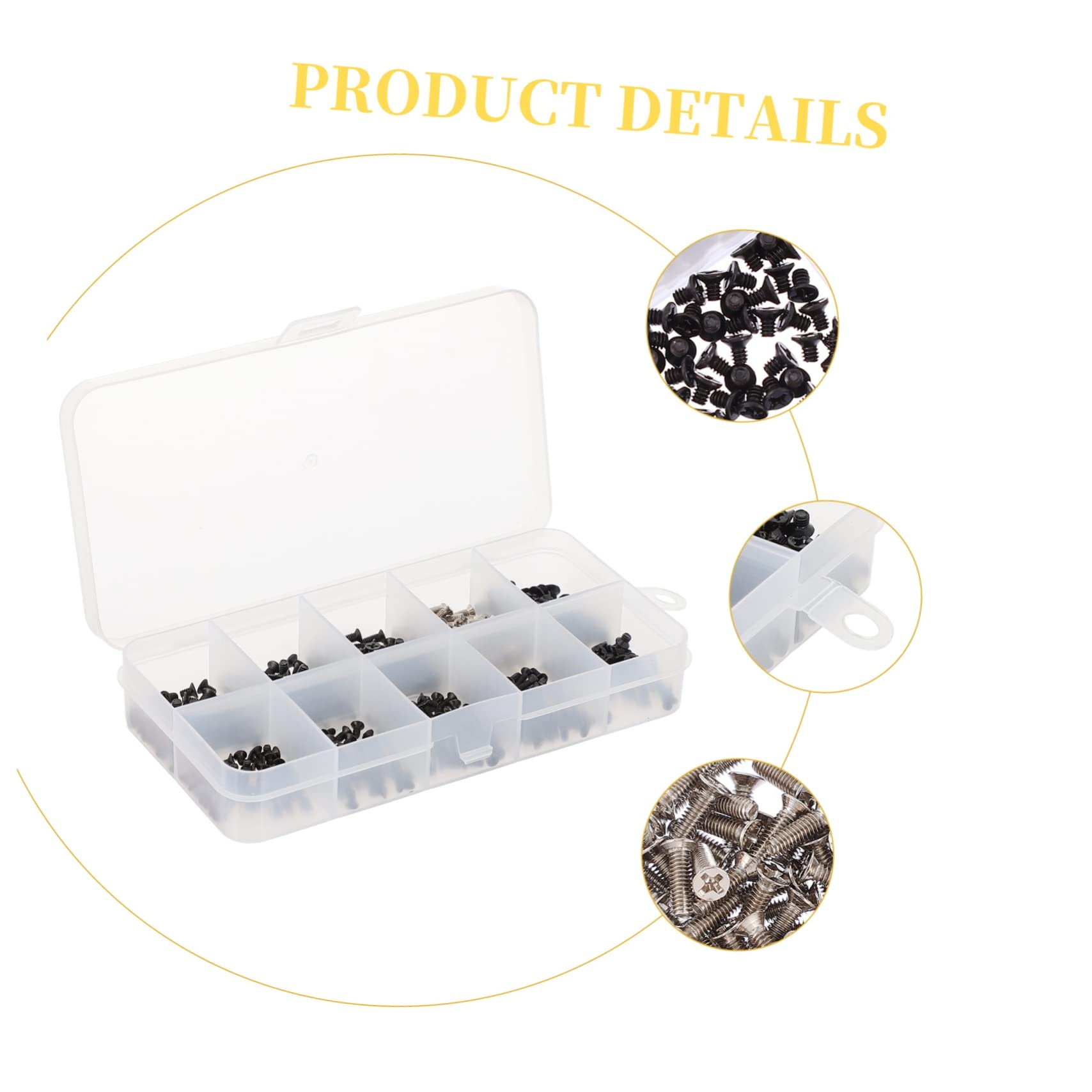 Angoily 500pcs Stainless Steel Computer Repair Screw Kit - Assorted Countersunk Head Screws for Laptop, PC & Electronics Repair | Perfect for IT Technicians & DIY Home Fixes