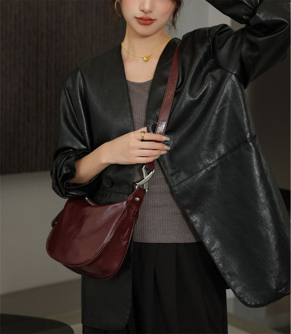 Stylish Women's Curved Shoulder Bag - Fashionable Crossbody Purse for Daily Use, Work, and Travel