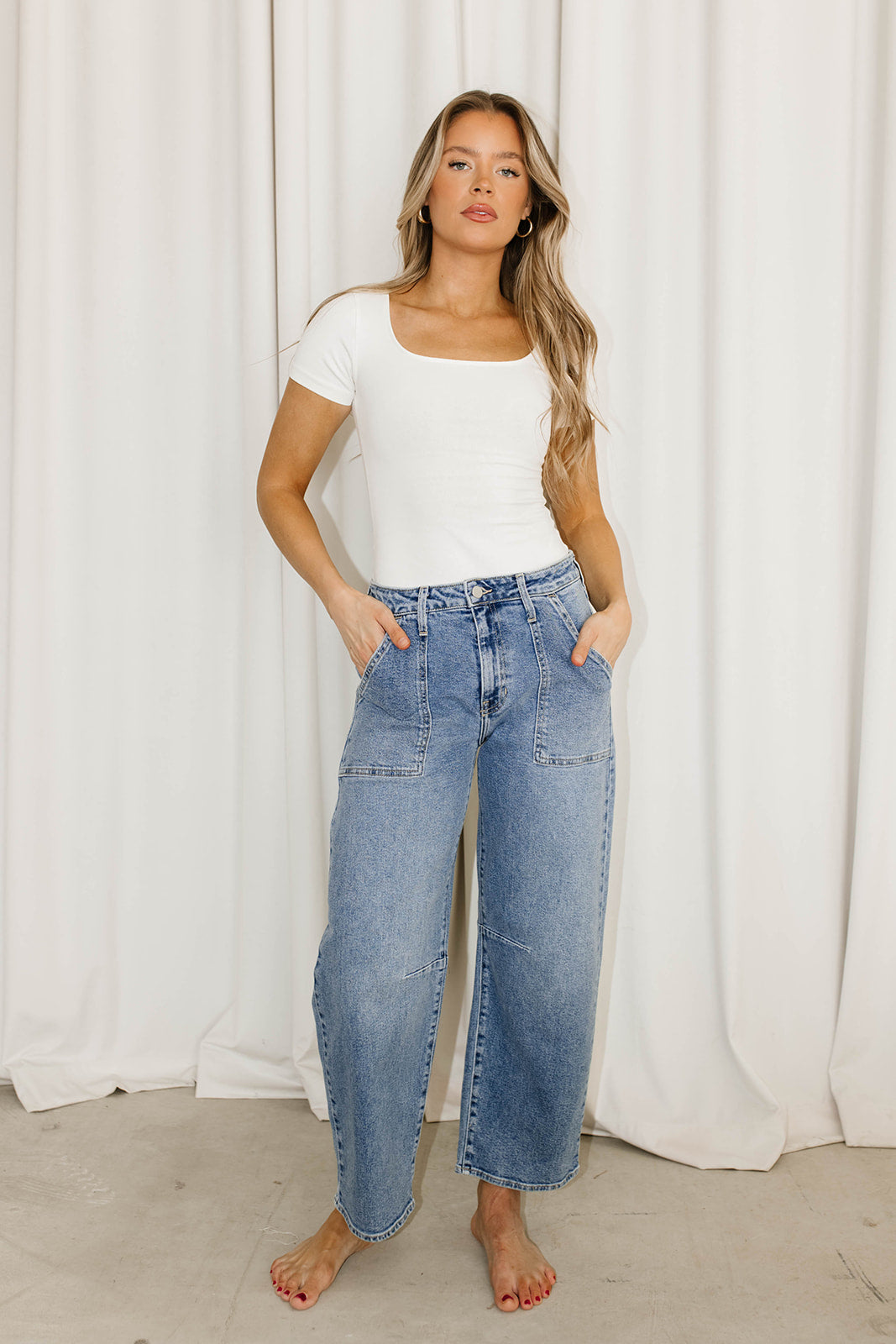Gemma Short Sleeve Bodysuit - Women's White Basic Stretch Bodysuit for Layering, Casual Wear & Everyday Outfits | Perfect for Tucking into Skirts or Jeans
