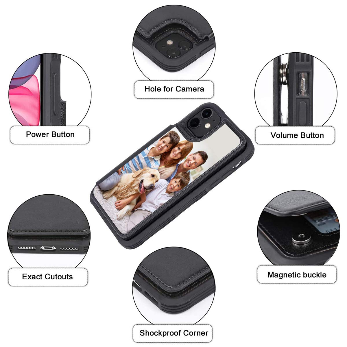 Custom Photo Wallet Case for iPhone 12 Pro - Personalized PU Leather Flip Cover with Card Slots, Magnetic Clasp & Kickstand | Shockproof Protection | Not for iPhone 12 Pro Max | Perfect for Travel, Work & Everyday Use