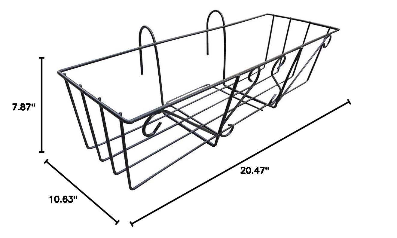 Hemoton Heavy Duty Hanging Balcony Plant Bracket - Adjustable Pot Holder Stand for Railing, Deck & Patio - Perfect for Flowers, Herbs & Small Plants - Outdoor Garden Accessories
