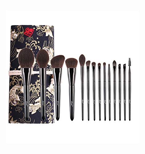 Premium Wizard of Oz Series Makeup Brush Set - 12-Piece Professional Makeup Brushes Including Powder, Blush, Highlighter & Eyeshadow Brushes (Brown) - Perfect for Daily Makeup, Contouring & Professional Makeup Artists