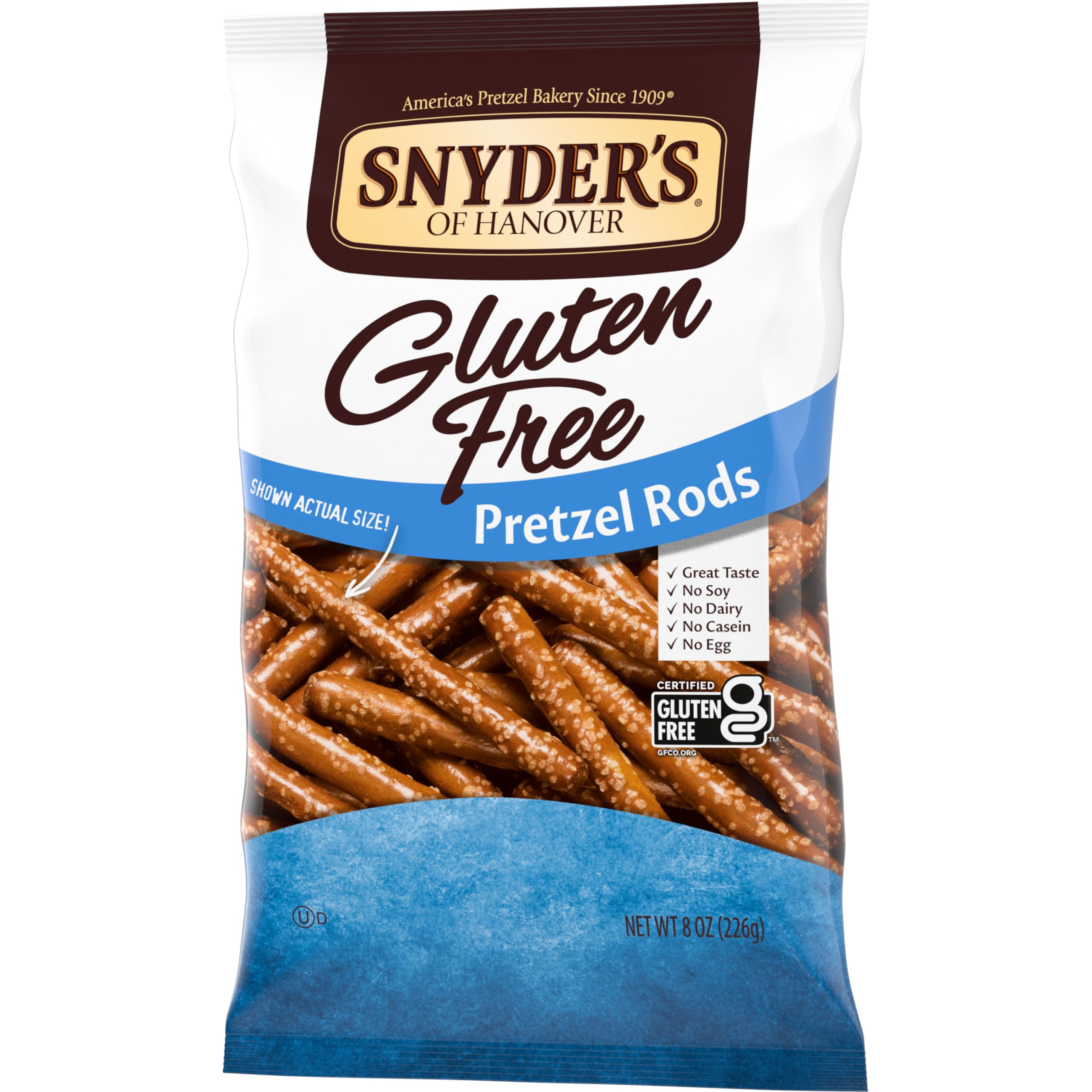 Gluten Free Pretzels by Snyder's of Hanover - 8 Oz Pack | Healthy Snack for Parties, School Lunches & On-the-Go