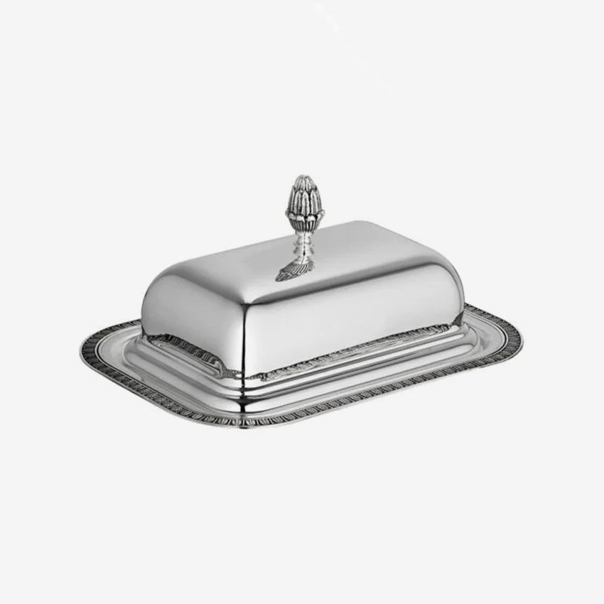 Christofle Malmaison Rectangular Silver Plated Butter Dish - Elegant Tableware for Breakfast, Brunch & Dinner Parties