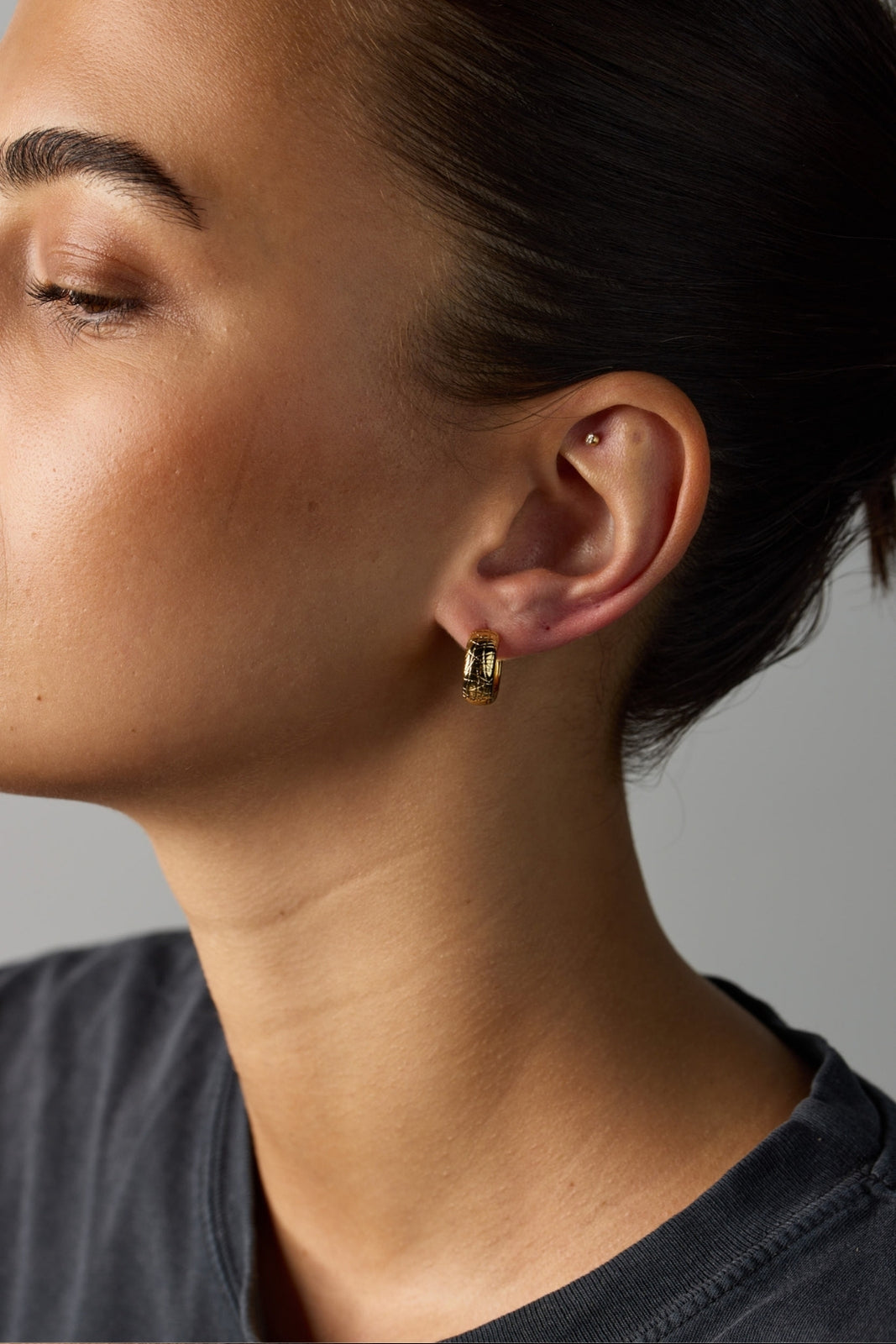 Lucy Huggie Silver Earrings for Women - Hypoallergenic & Lightweight Hoop Earrings for Everyday Wear | Perfect for Work, Parties & Casual Outfits