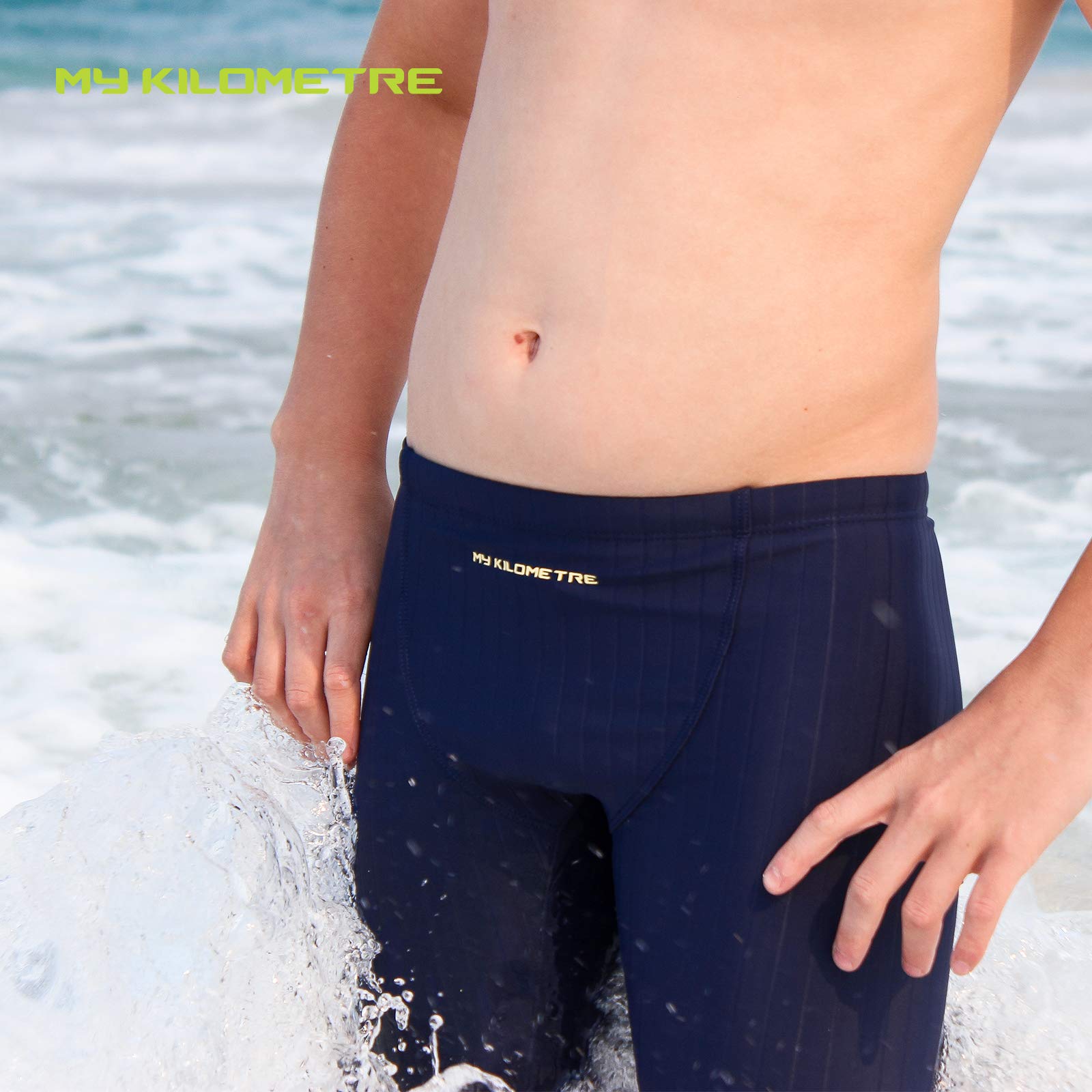 Boys' Training Swim Shorts with Drawstring - MY KILOMETRE Kids Swimwear for Endurance Swimming | Perfect for Swim Lessons, Pool Training & Beach Activities