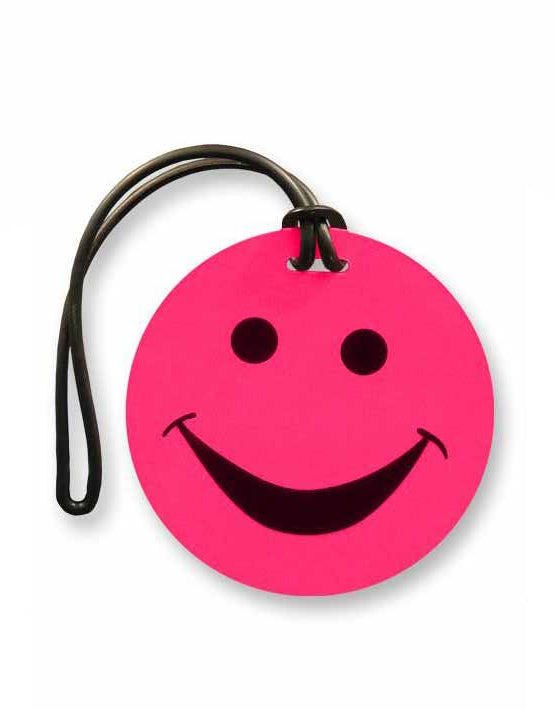 Tosca TCA008 Pink Smiley Face Luggage Tag - Cute & Durable Travel Accessory for Suitcases, Backpacks & Carry-Ons - Perfect for Airports, Vacations & Business Trips