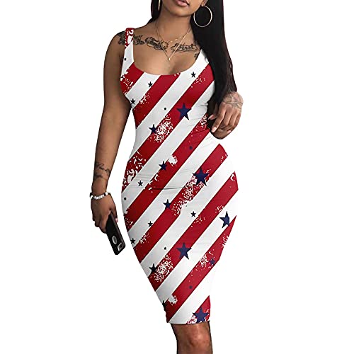 Sexy Women's Romper Dress - Sleeveless Halter Backless Sling Dress with American Flag Print | Perfect for Summer, Beach, Parties & Patriotic Events