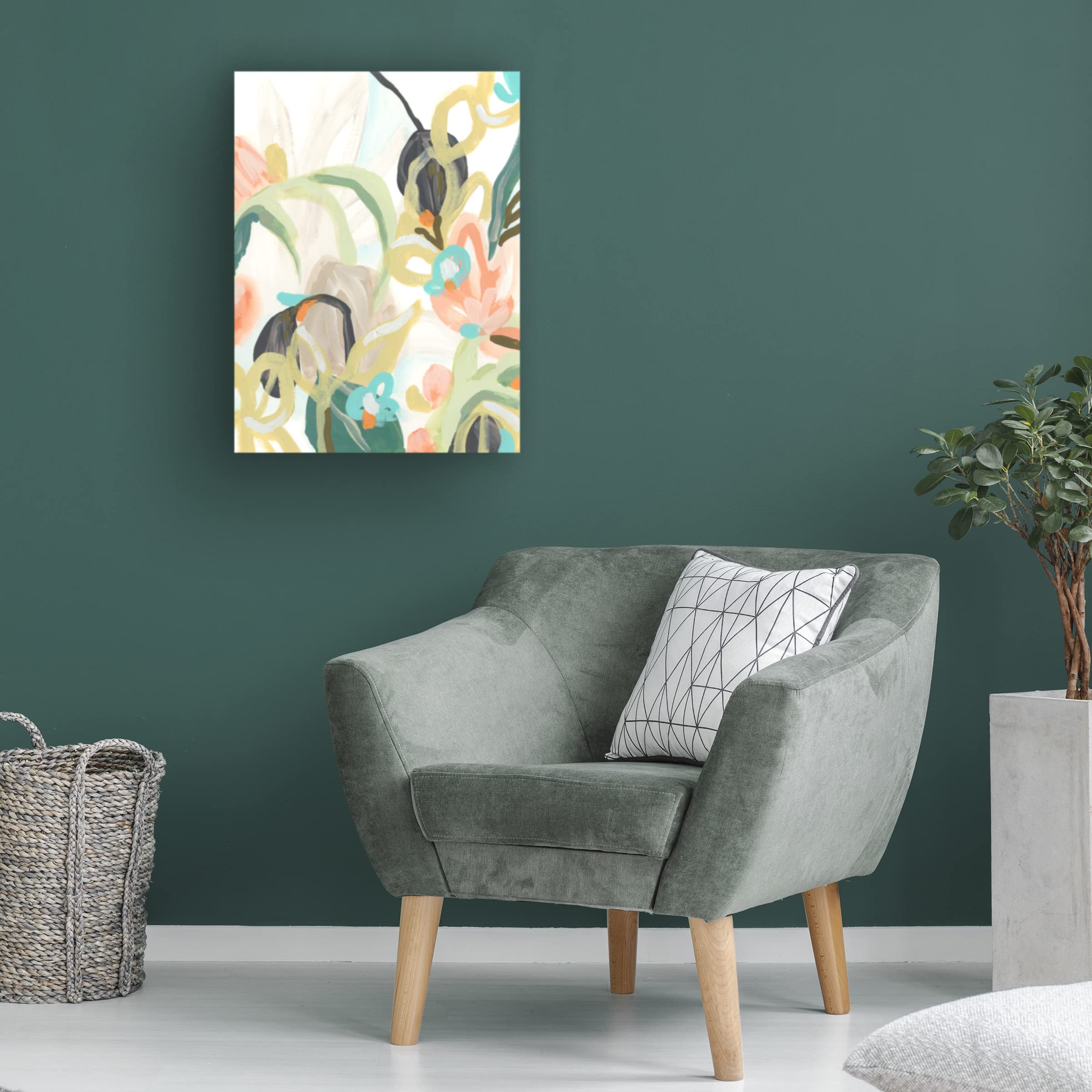 Trademark Fine Art 'Tropical Jest I' Canvas Wall Art by June Erica Vess - Vibrant Tropical Painting for Living Room, Bedroom & Office Decor