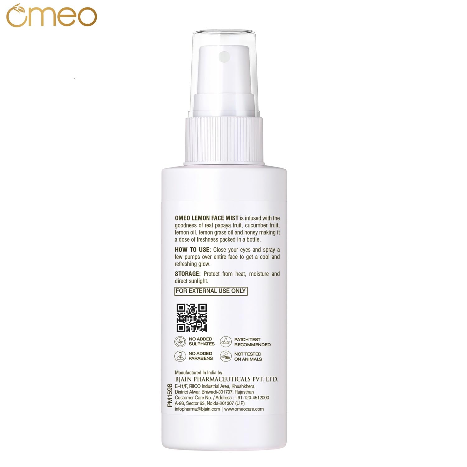 Omeo Lemon Face Mist - 50ml Hydrating Facial Spray for Dry Skin, Refreshing & Soothing, Perfect for Travel, Gym & Daily Skincare Routine
