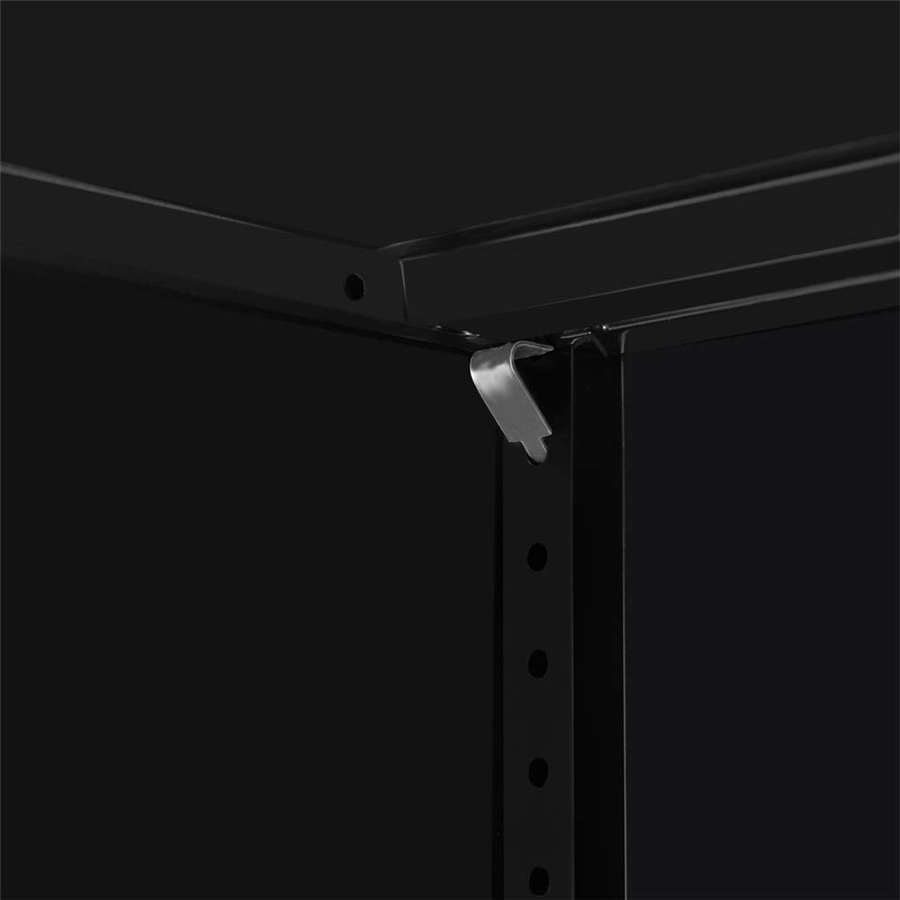 Black Steel Storage Cabinet - 2 Door Vertical File Cabinet with Adjustable Shelves, 41 Inch Height - Perfect for Office Organization & Home Document Storage