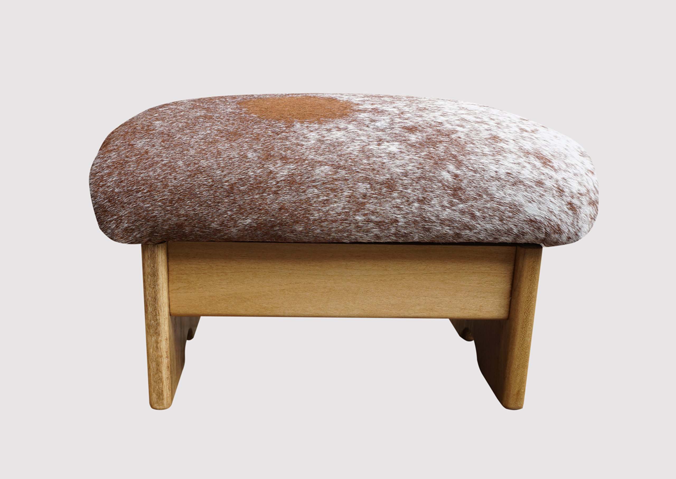 Premium Padded Foot Stool with Genuine Short Hair Cowhide - Handcrafted in USA - 9