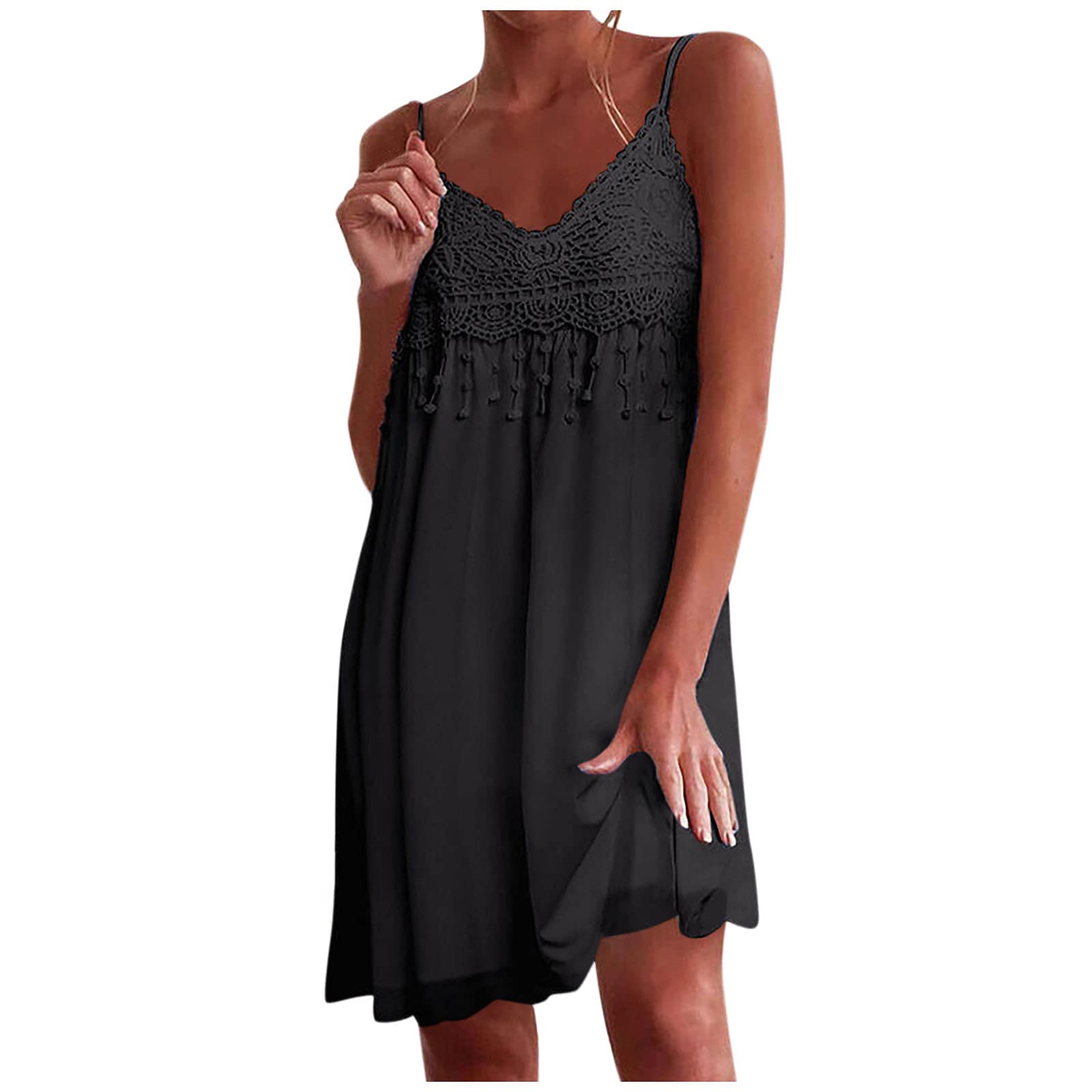 Smooto Women's Patriotic Cute Maxi Dress - Plus Size Sexy Beach & Cocktail Dress in Black (Size M) | Perfect for Summer Vacations, Pool Parties & Date Nights
