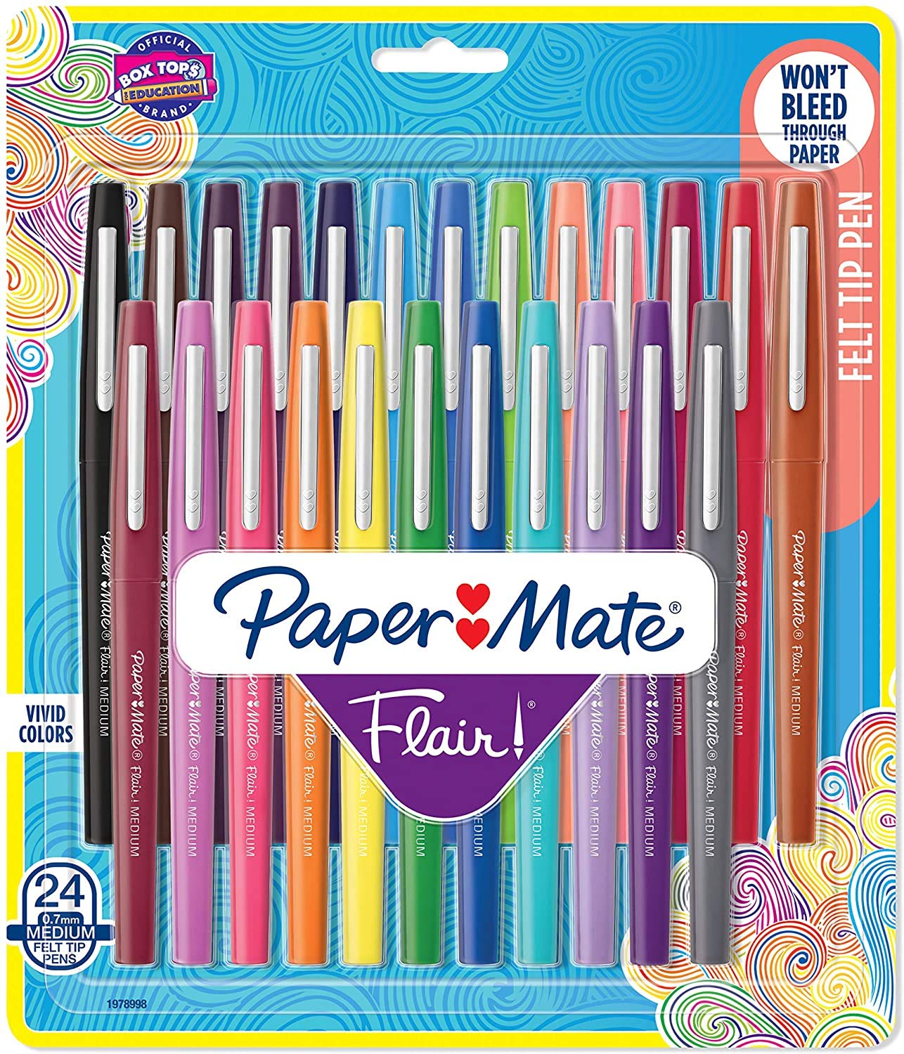 2 Sets of 24-Color Flair Felt Tip Pens - Medium Point 0.7mm for Bullet Journaling, Note Taking & Art Projects - Vibrant Assorted Colors Marker Pens
