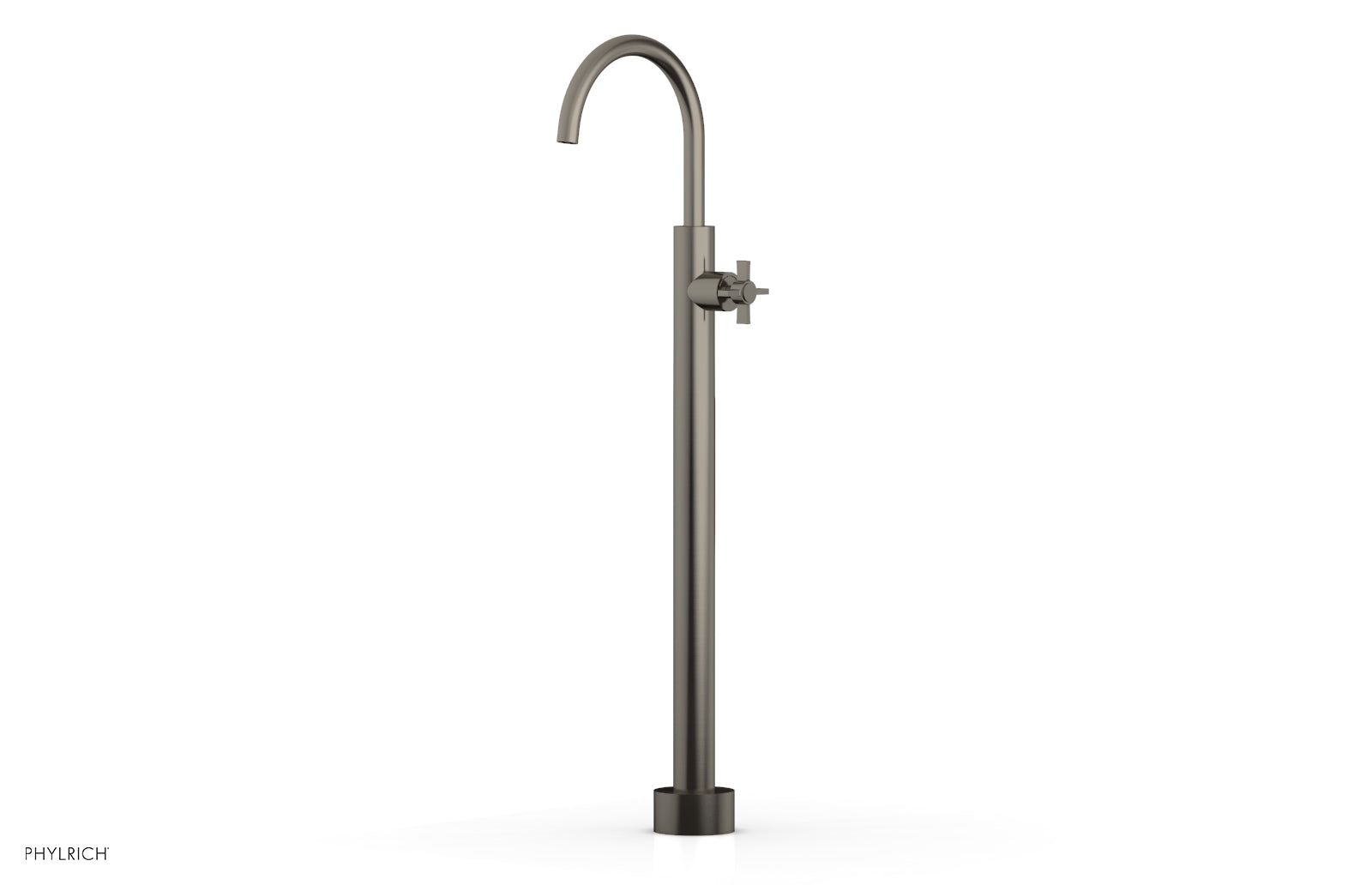 BASIC Tall Floor Mount Tub Filler with Cross Handle - D132 44 02 - Perfect for Modern Bathroom Renovations and Spa-Like Showers