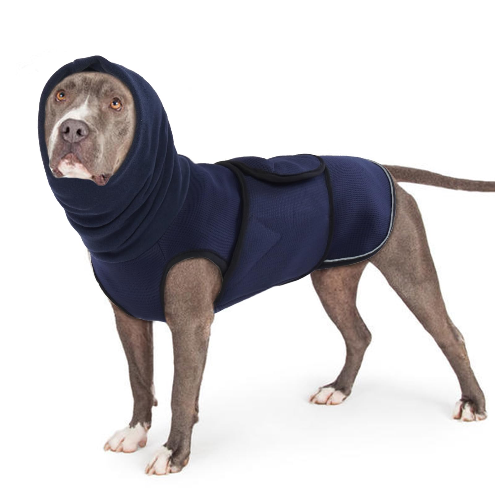 Lelepet Anxiety Relief Dog Shirt with Calming Hood & Reflective Strips - Breathable Dog T-Shirt for Small, Medium & Large Dogs - Perfect for Stress Relief, Night Walks & Outdoor Adventures