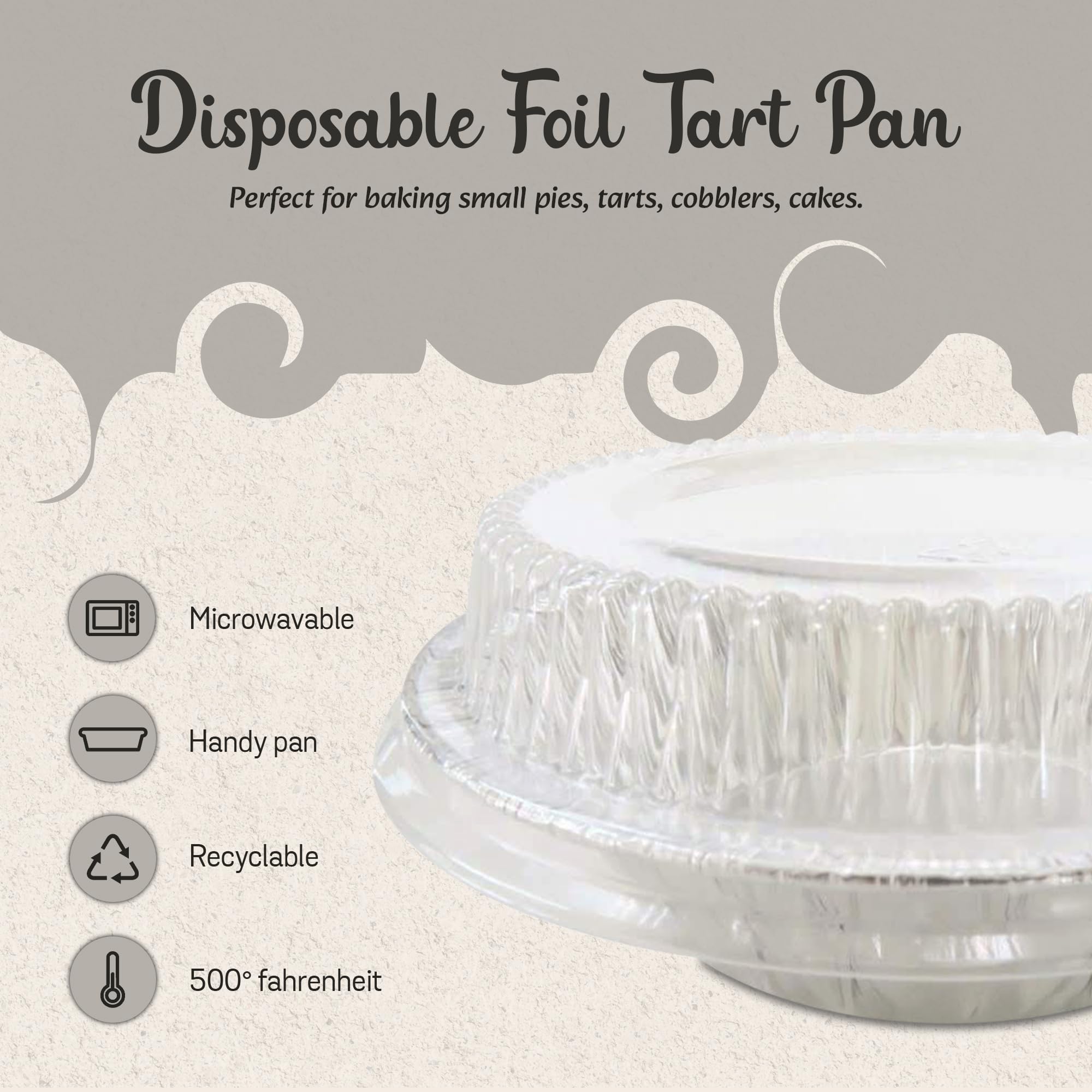 Premium 5 Inch Mini Pie Tins with Lids - Reusable Aluminum Baking Pans for Pies, Tarts, Cobblers & Cakes - Perfect for Home Bakers & Professional Chefs - Great for Holiday Baking, Potlucks & Party Desserts (250 Pack, Silver)