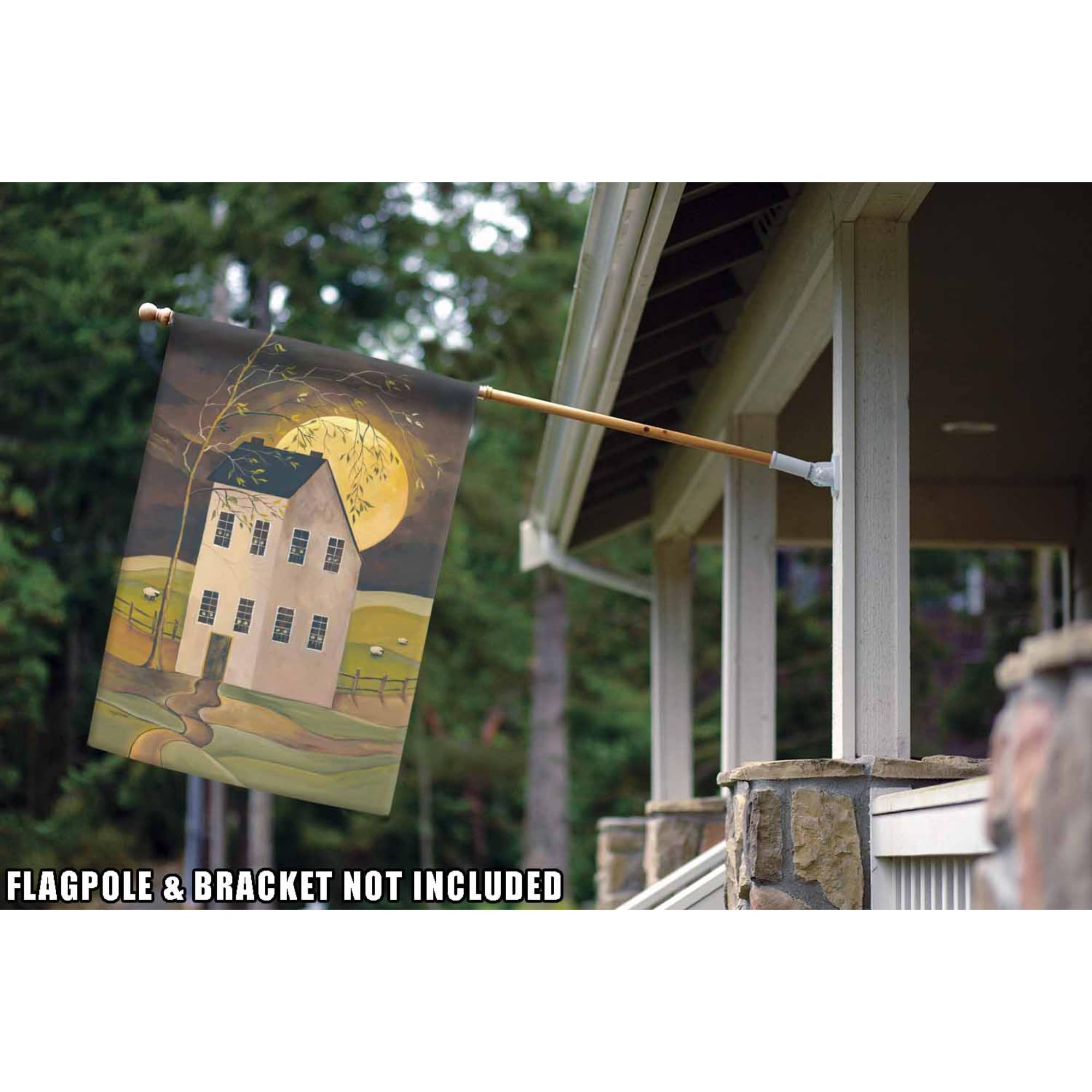 Spooky Hollow House Fall Flag 28x40 Inch - Double Sided Halloween Outdoor Garden Flag for Yard, Farm & Home Decor - Perfect for Autumn Porch, Halloween Party & Seasonal Decoration