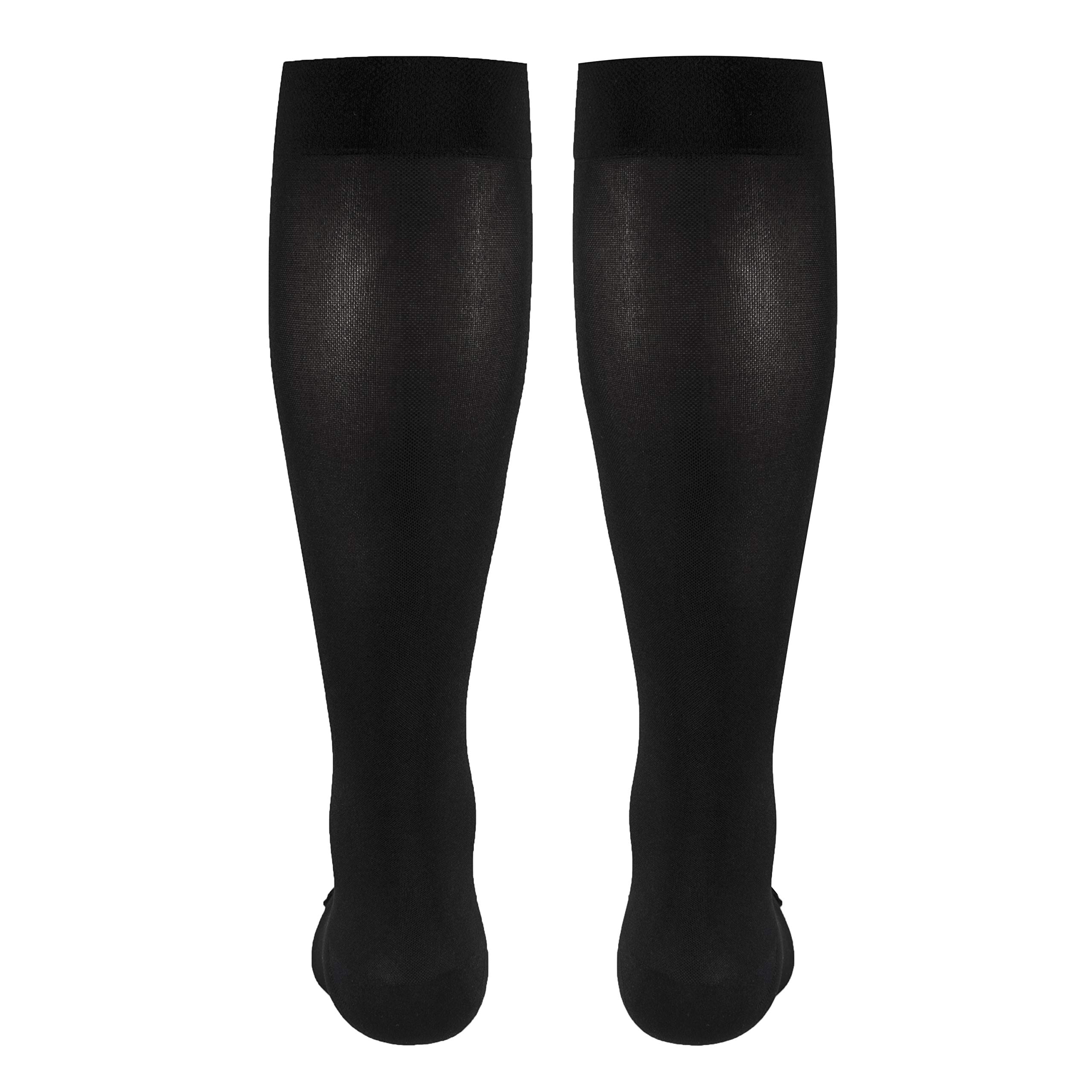 Truform Women's Knee High Compression Stockings 15-20 mmHg - Closed Toe Opaque Black Small - for Varicose Veins, Circulation & Post-Surgery Support - Perfect for Nurses, Travel & Everyday Comfort