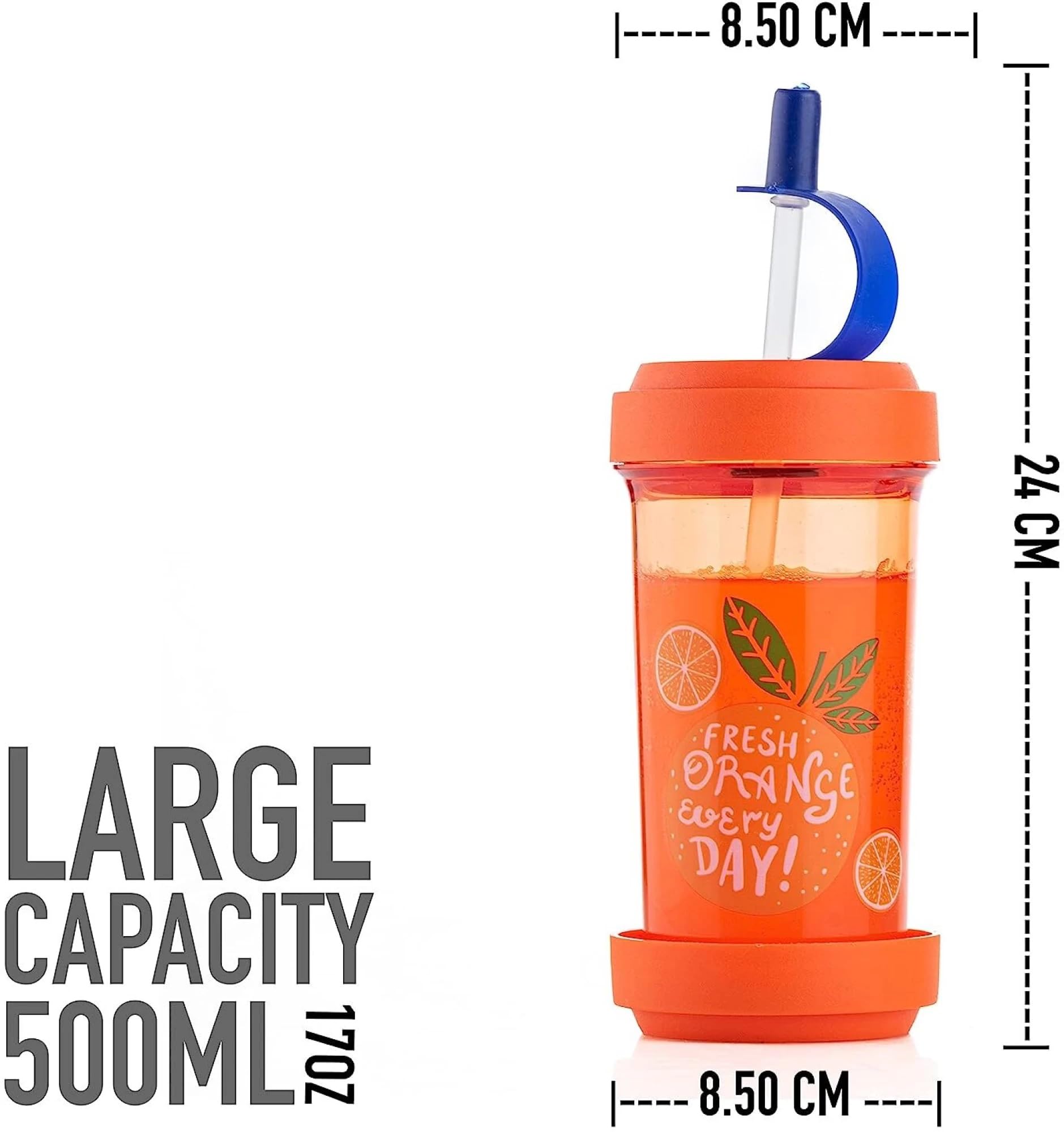 Magic Plus 700ml Juice Tumbler with Lid & Straw - Leakproof Kids Water Bottle, Fun Spill-Proof Sipper Cup for Smoothies, Juice & Drinks - Perfect Gift for Children, School, Picnics & Outdoor Activities (Green)
