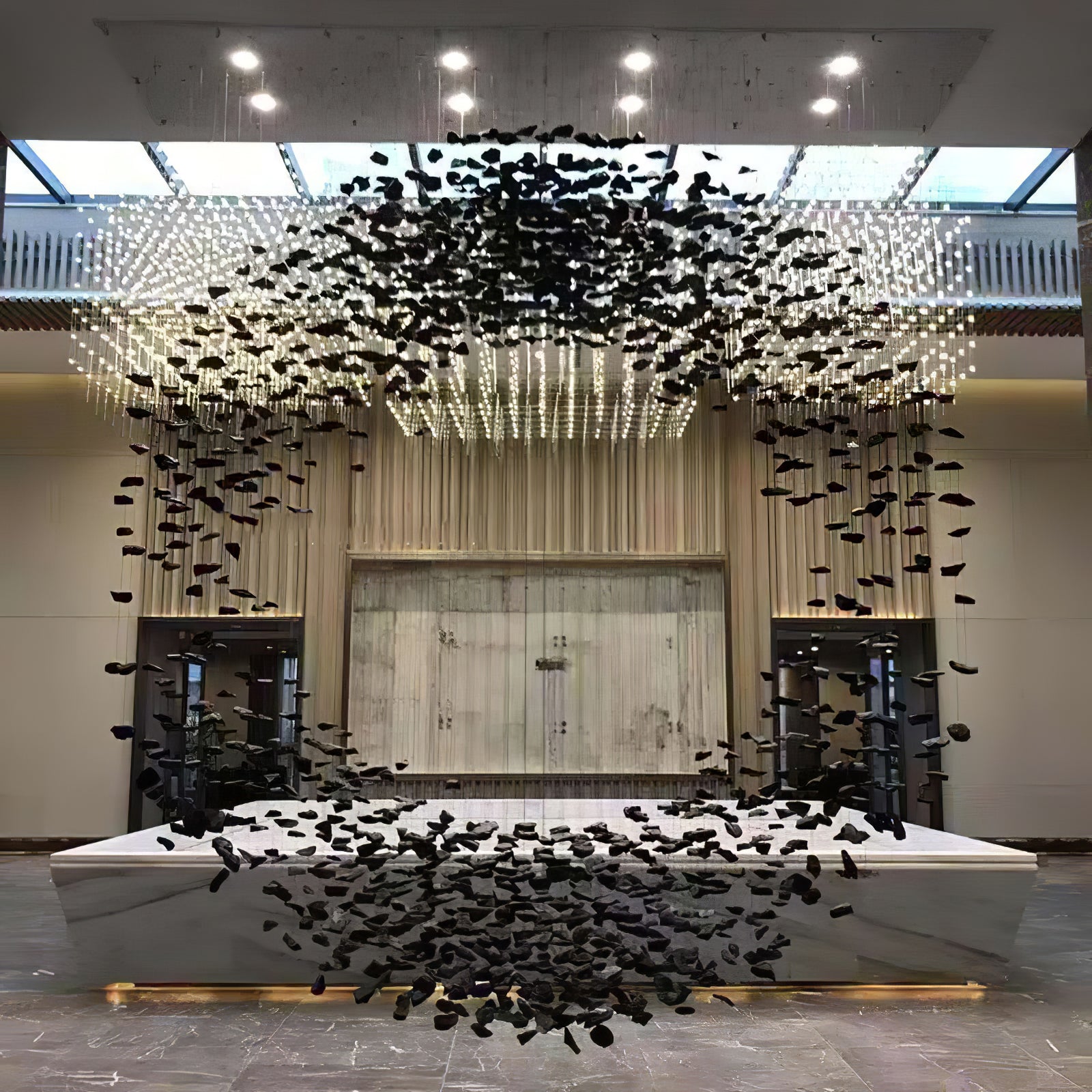 Stylish Charcoal O-Shaped Chandelier - Modern Ceiling Light Fixture for Dining Room & Living Room Decor